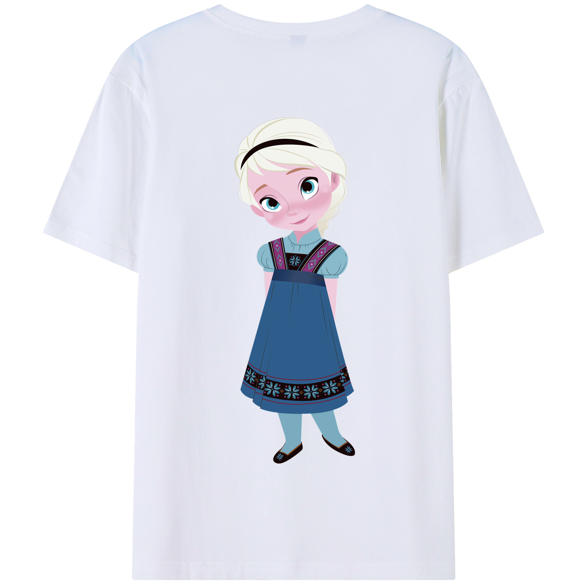 （画像用） アナと雪の女王 アンナ エルサ Frozen Anna Elsa 綿100％半袖Tシャツ（背面プリント）