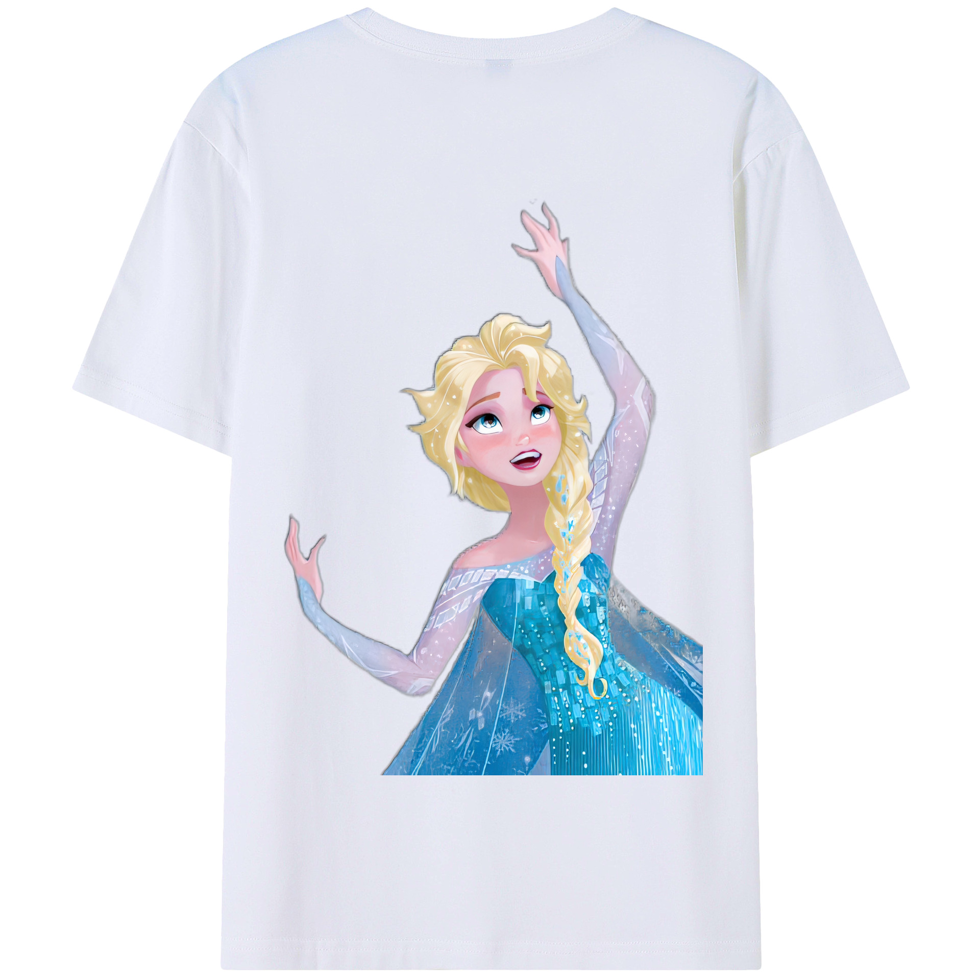 （画像用） アナと雪の女王 アンナ エルサ Frozen Anna Elsa 綿100％半袖Tシャツ（背面プリント）