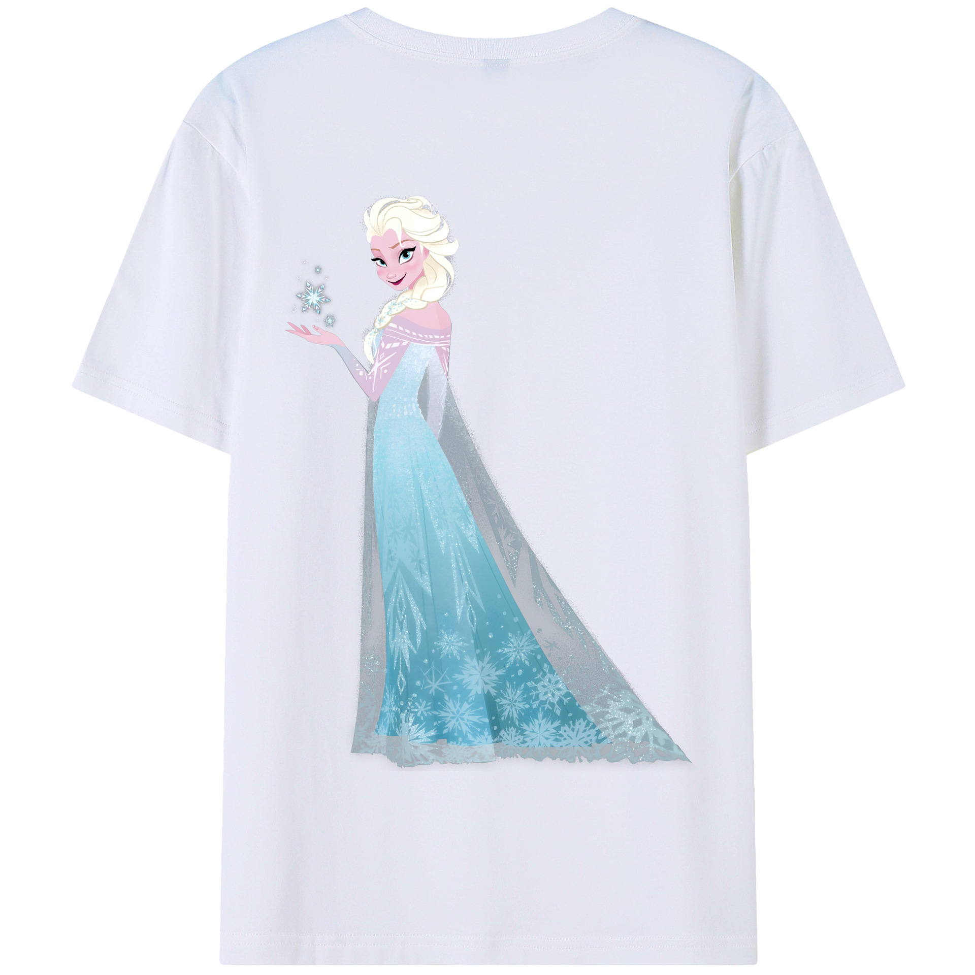 （画像用） アナと雪の女王 アンナ エルサ Frozen Anna Elsa 綿100％半袖Tシャツ（背面プリント）