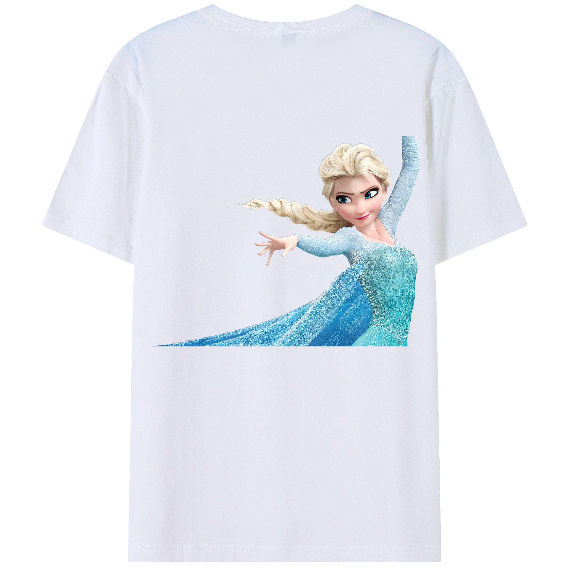 （画像用） アナと雪の女王 アンナ エルサ Frozen Anna Elsa 綿100％半袖Tシャツ（背面プリント）