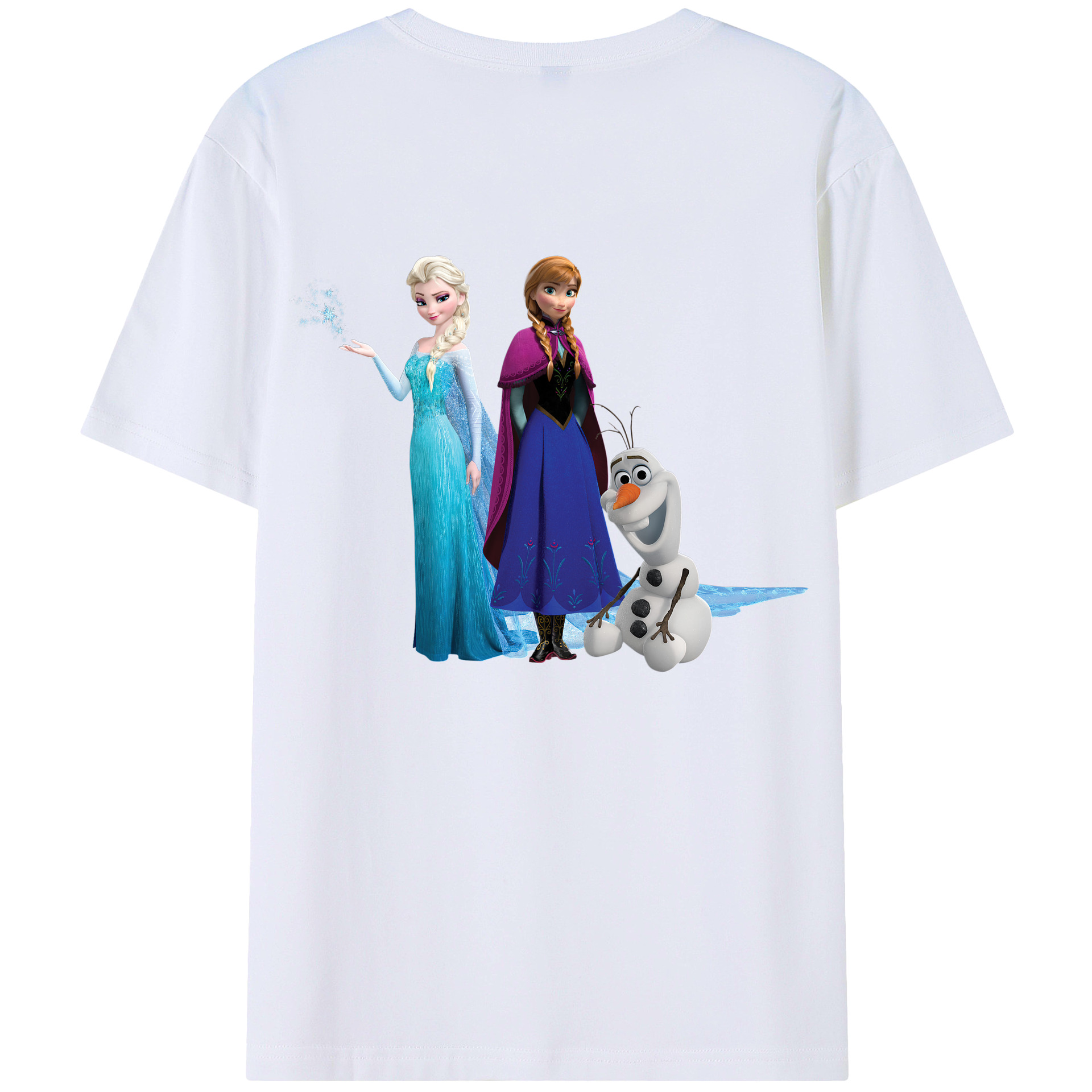 （画像用） アナと雪の女王 アンナ エルサ Frozen Anna Elsa 綿100％半袖Tシャツ（背面プリント）