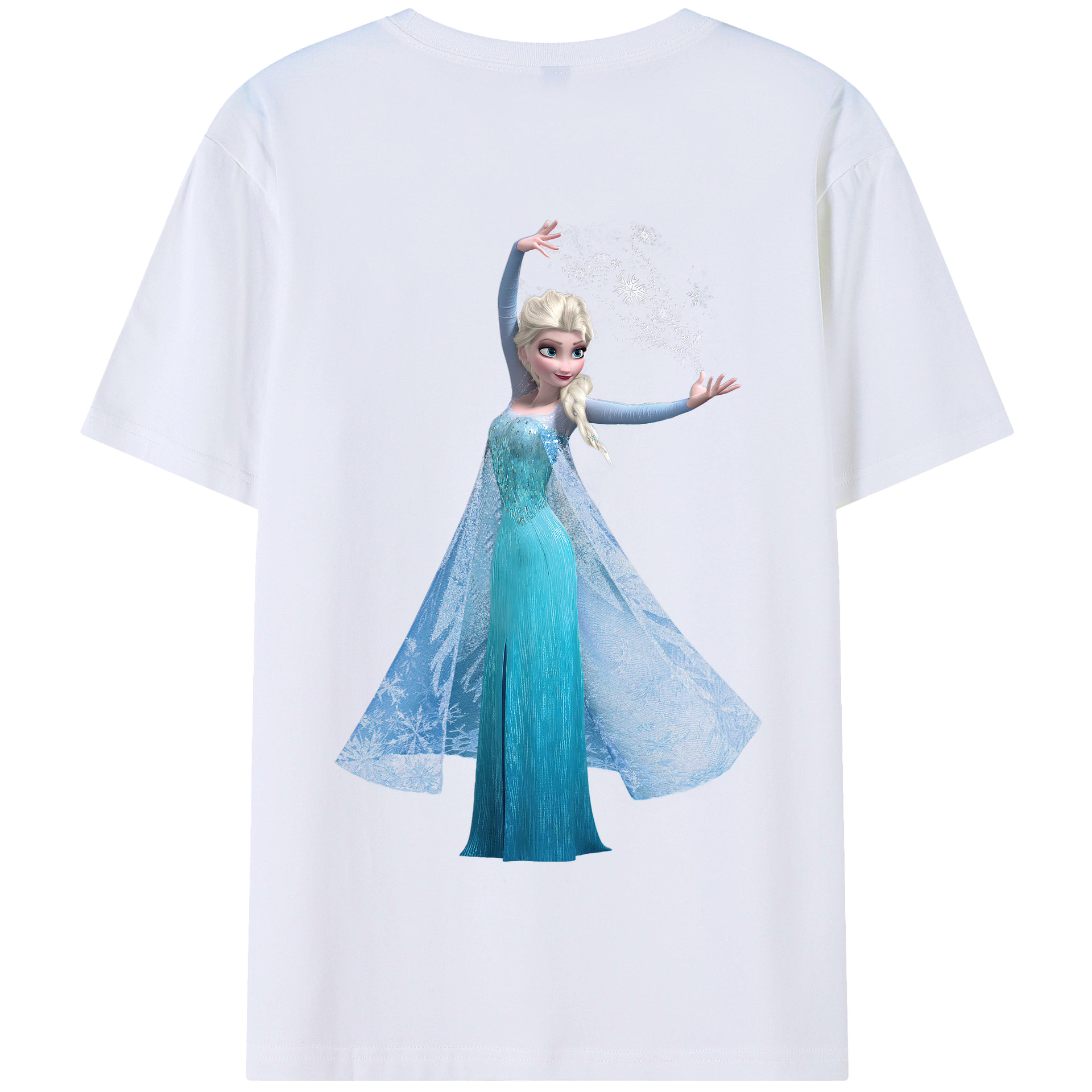 （画像用） アナと雪の女王 アンナ エルサ Frozen Anna Elsa 綿100％半袖Tシャツ（背面プリント）