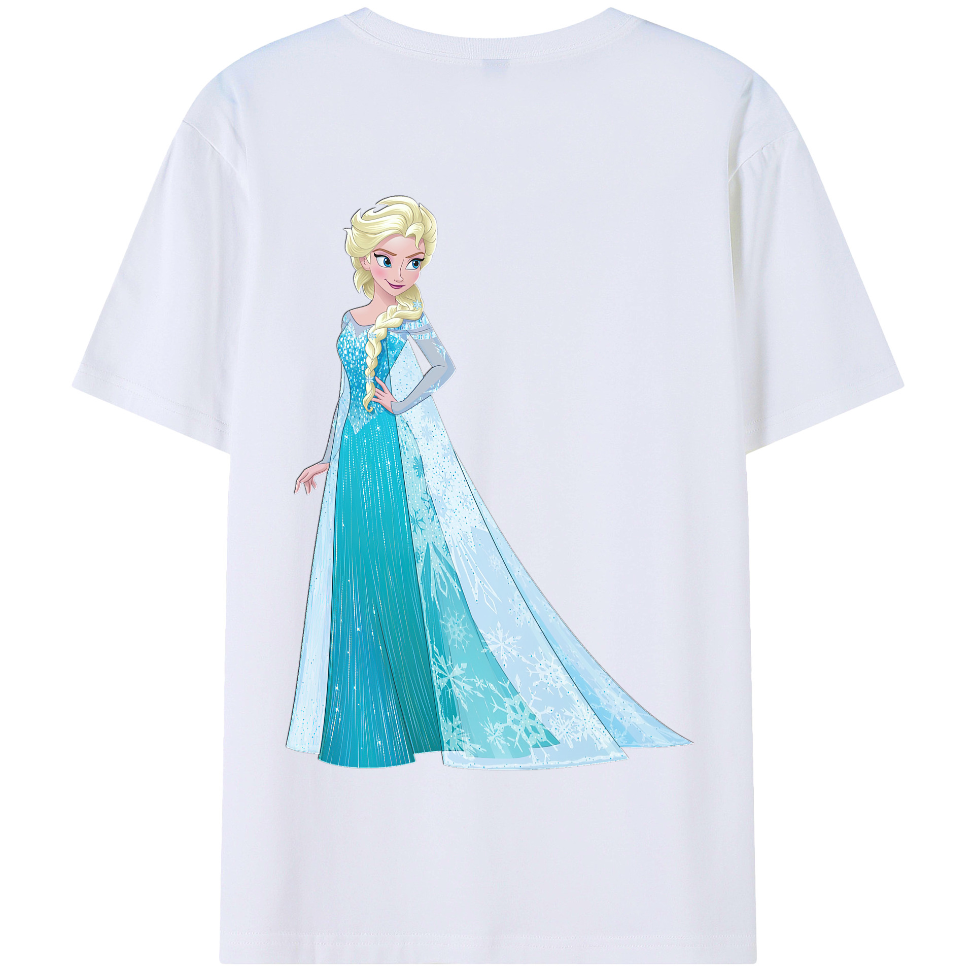 （画像用） アナと雪の女王 アンナ エルサ Frozen Anna Elsa 綿100％半袖Tシャツ（背面プリント）