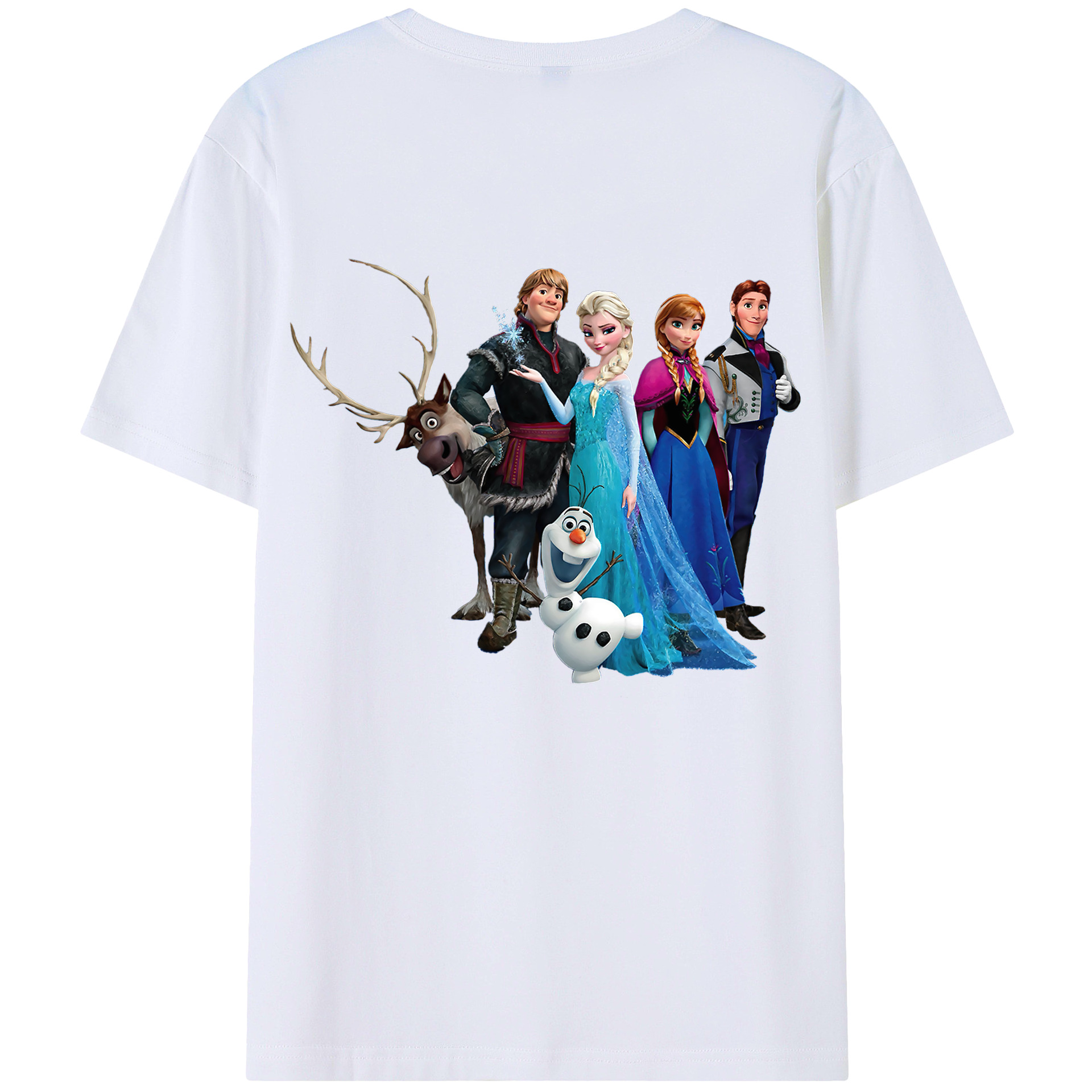 （画像用） アナと雪の女王 アンナ エルサ Frozen Anna Elsa 綿100％半袖Tシャツ（背面プリント）