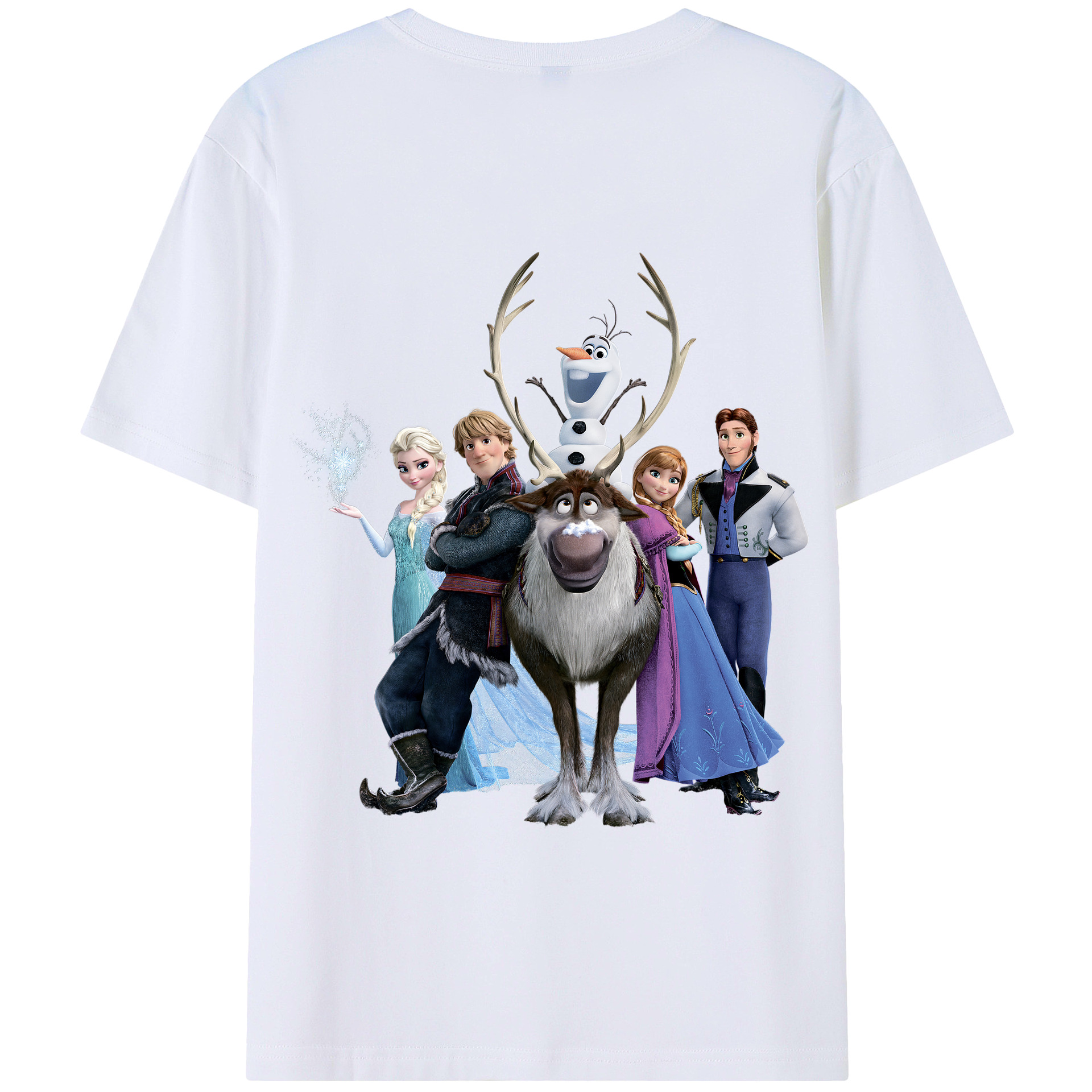 （画像用） アナと雪の女王 アンナ エルサ Frozen Anna Elsa 綿100％半袖Tシャツ（背面プリント）