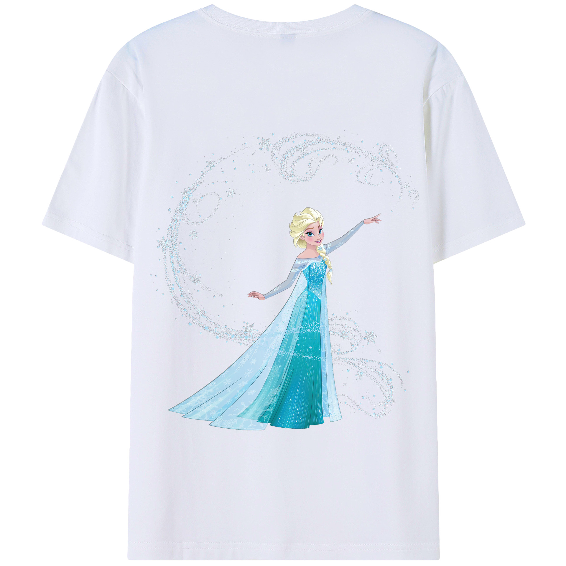 （画像用） アナと雪の女王 アンナ エルサ Frozen Anna Elsa 綿100％半袖Tシャツ（背面プリント）