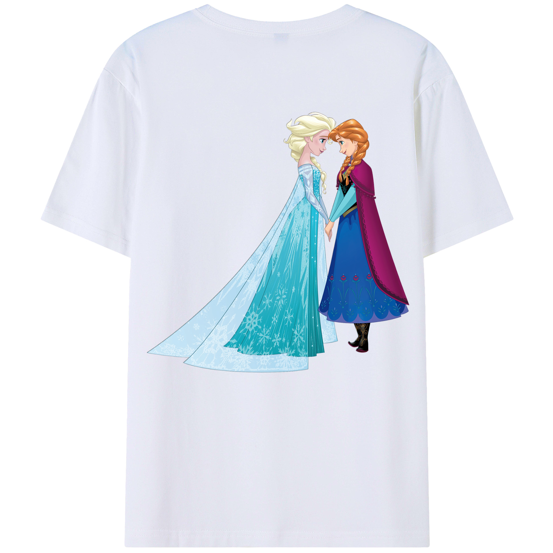 （画像用） アナと雪の女王 アンナ エルサ Frozen Anna Elsa 綿100％半袖Tシャツ（背面プリント）