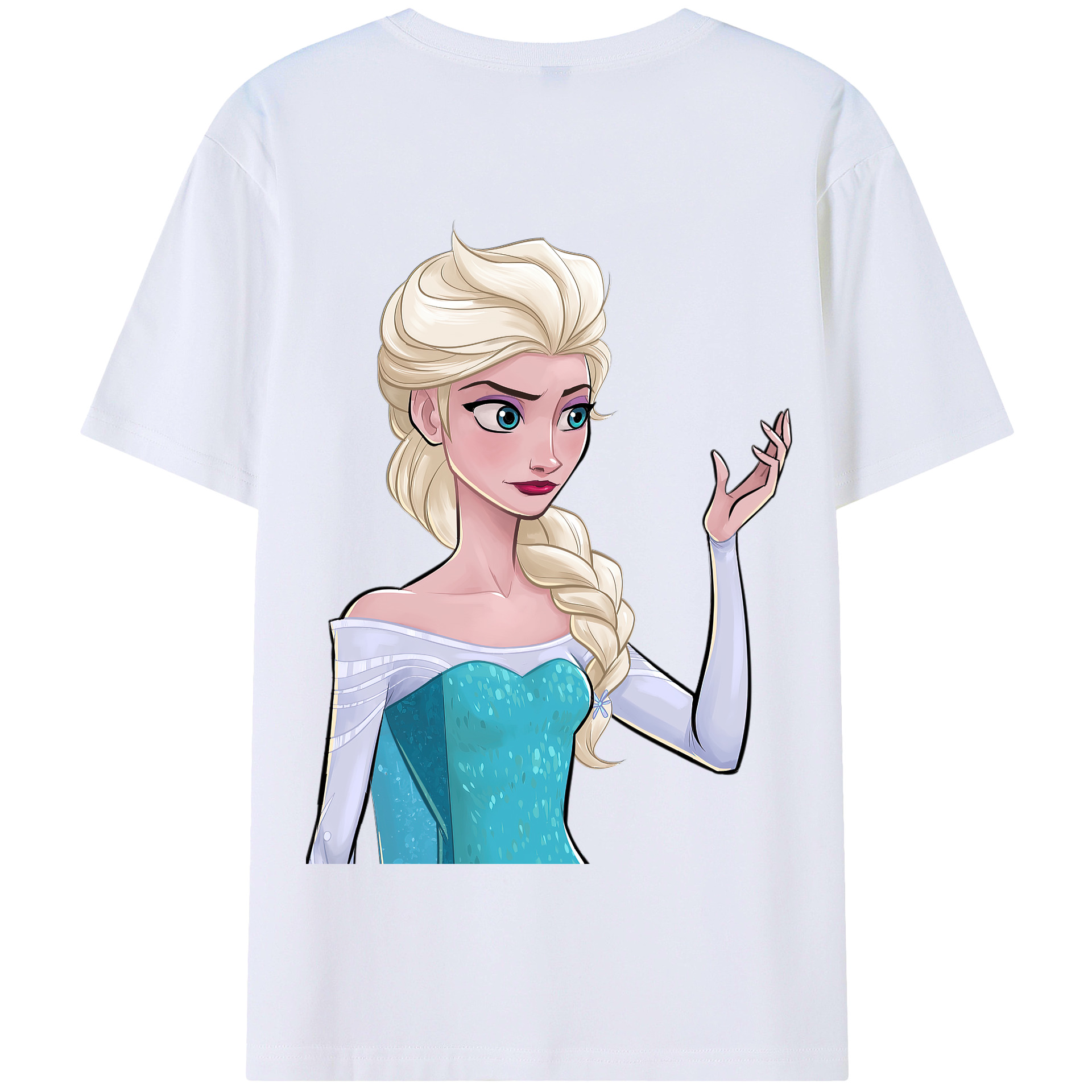 （画像用） アナと雪の女王 アンナ エルサ Frozen Anna Elsa 綿100％半袖Tシャツ（背面プリント）