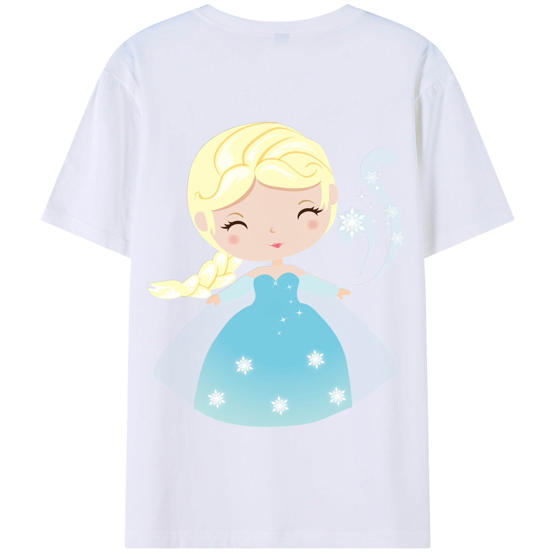 （画像用） アナと雪の女王 アンナ エルサ Frozen Anna Elsa 綿100％半袖Tシャツ（背面プリント）