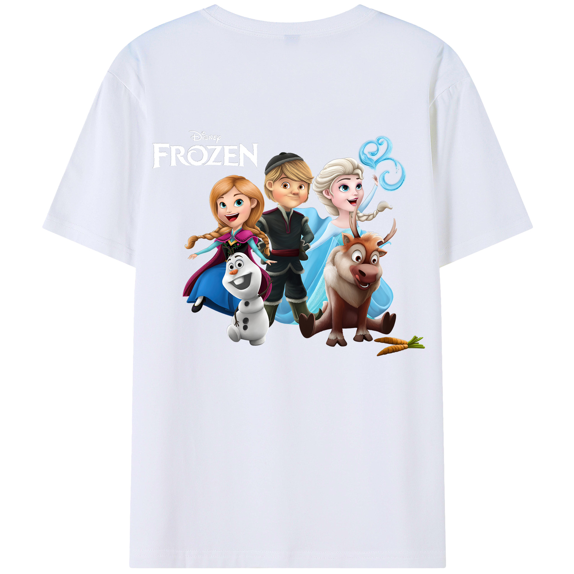 （画像用） アナと雪の女王 アンナ エルサ Frozen Anna Elsa 綿100％半袖Tシャツ（背面プリント）