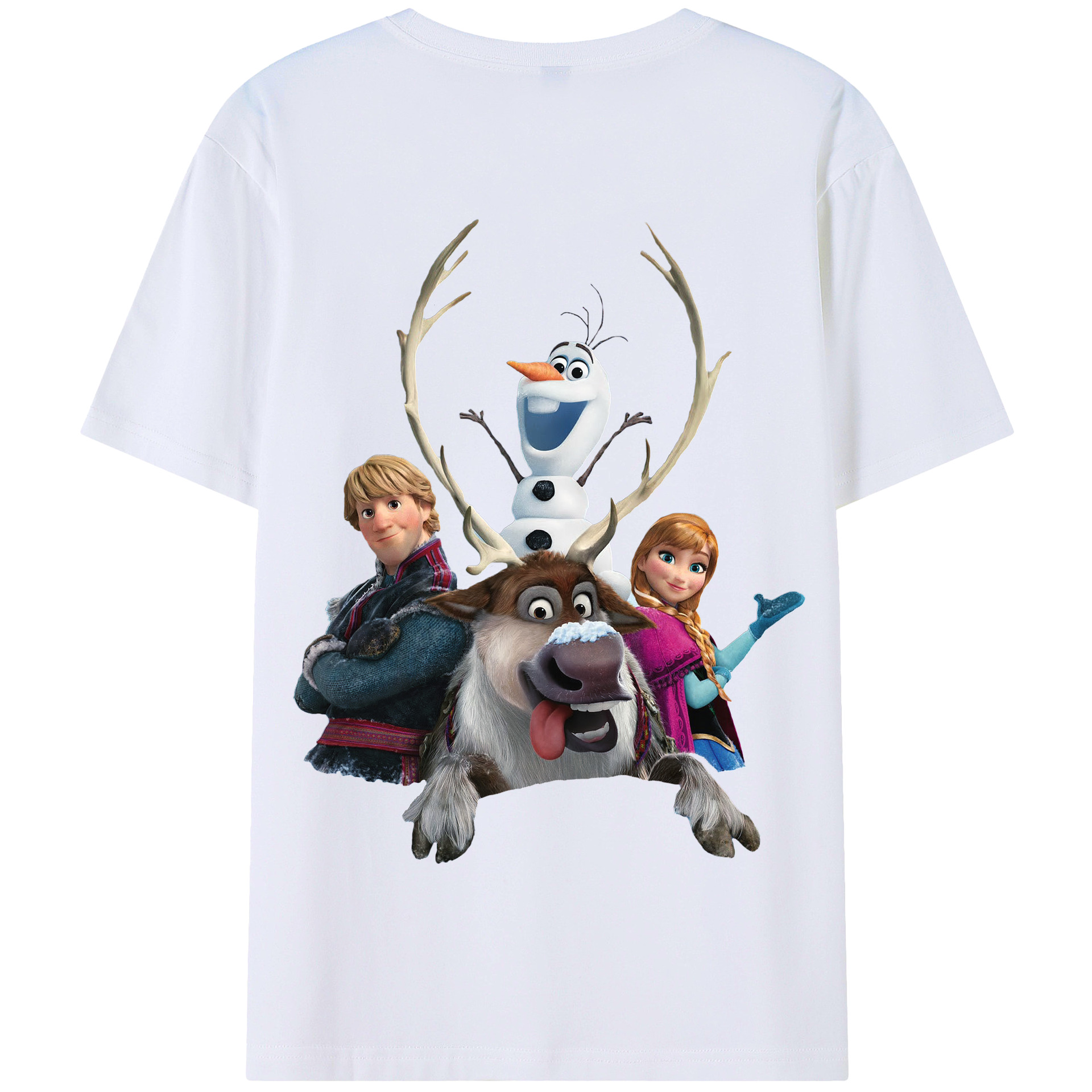 （画像用） アナと雪の女王 アンナ エルサ Frozen Anna Elsa 綿100％半袖Tシャツ（背面プリント）