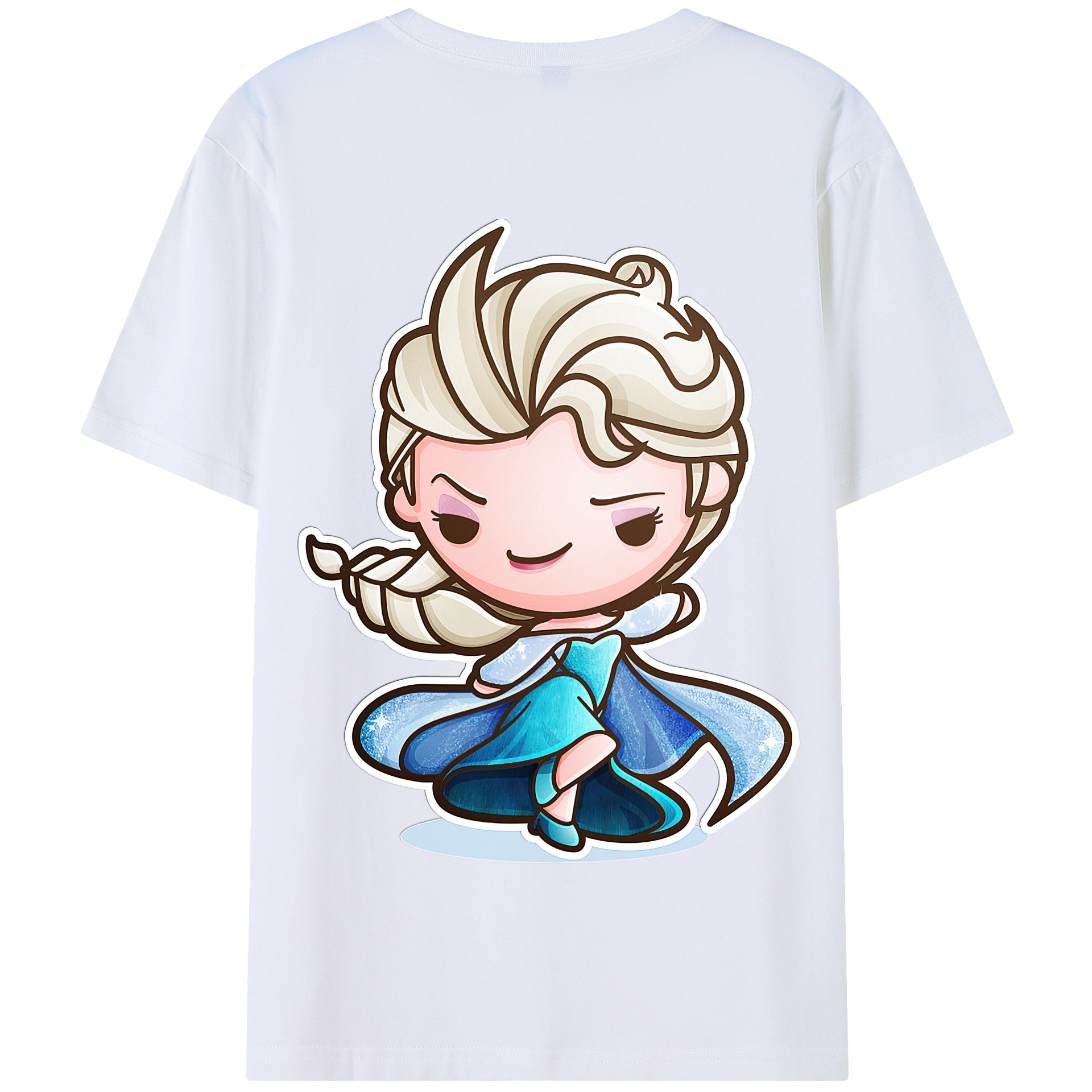 （画像用） アナと雪の女王 アンナ エルサ Frozen Anna Elsa 綿100％半袖Tシャツ（背面プリント）