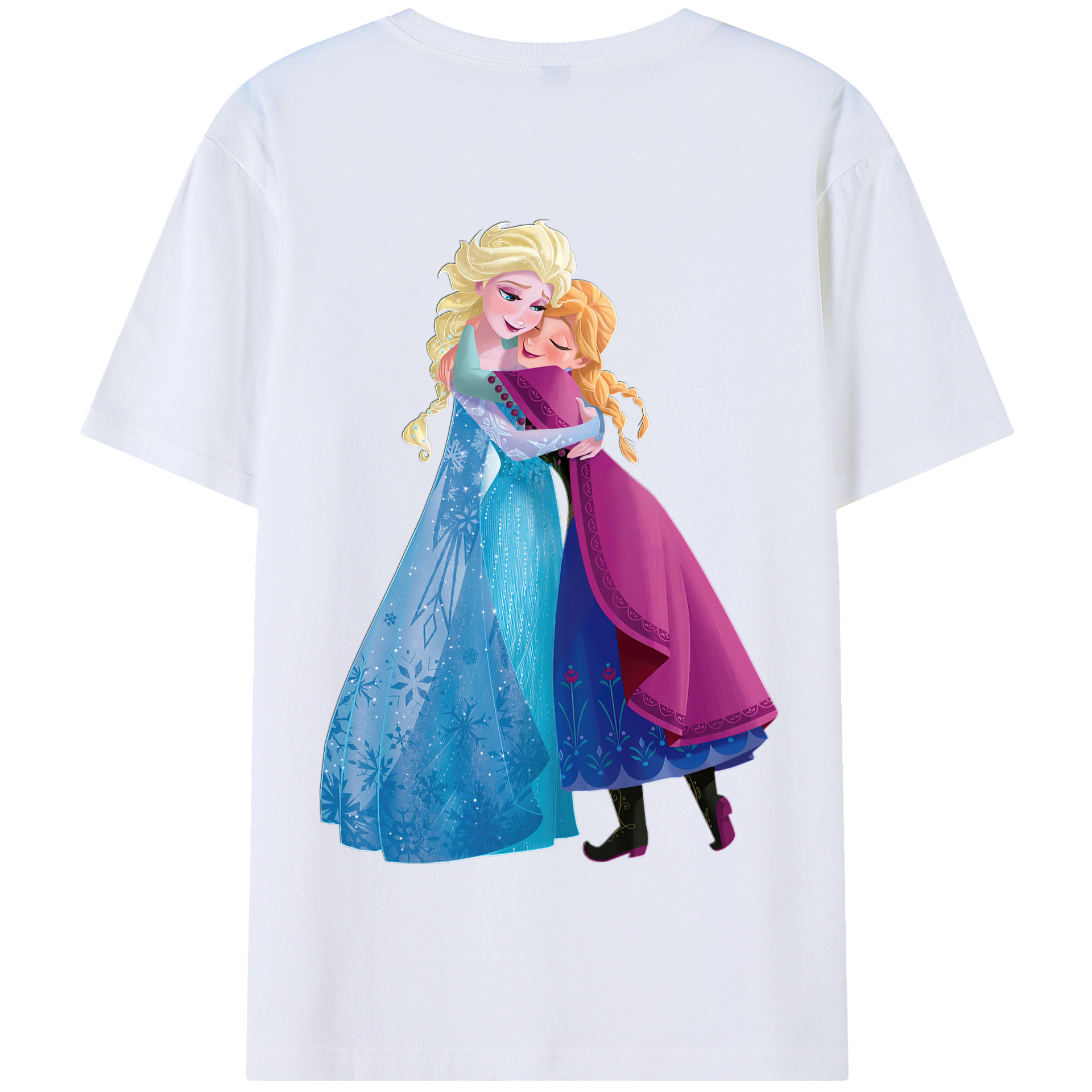 （画像用） アナと雪の女王 アンナ エルサ Frozen Anna Elsa 綿100％半袖Tシャツ（背面プリント）