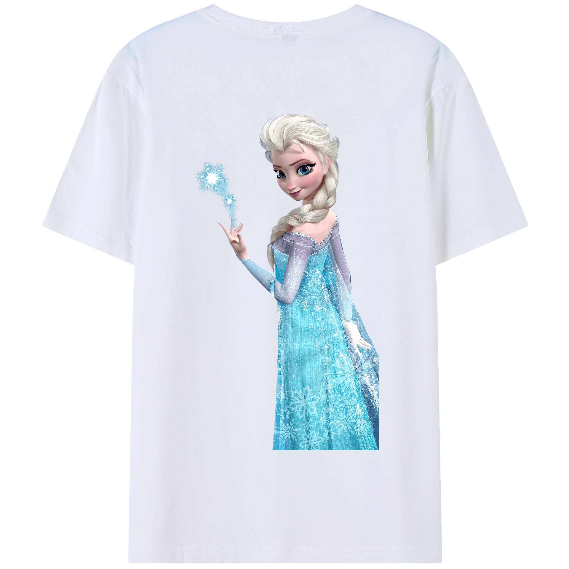 （画像用） アナと雪の女王 アンナ エルサ Frozen Anna Elsa 綿100％半袖Tシャツ（背面プリント）