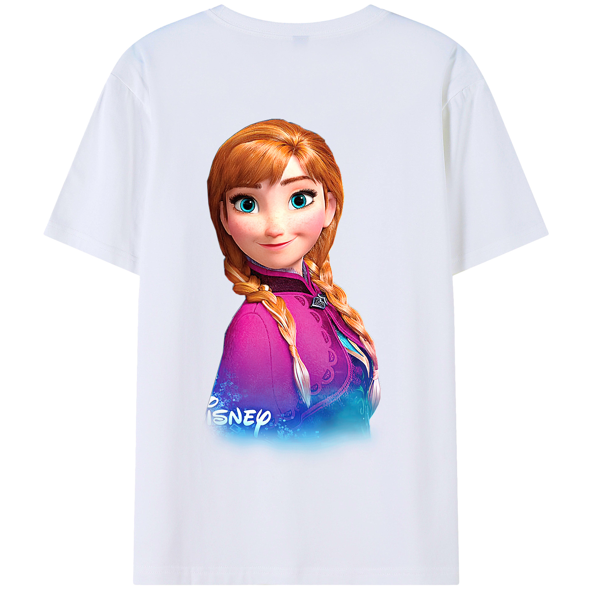（画像用） アナと雪の女王 アンナ エルサ Frozen Anna Elsa 綿100％半袖Tシャツ（背面プリント）