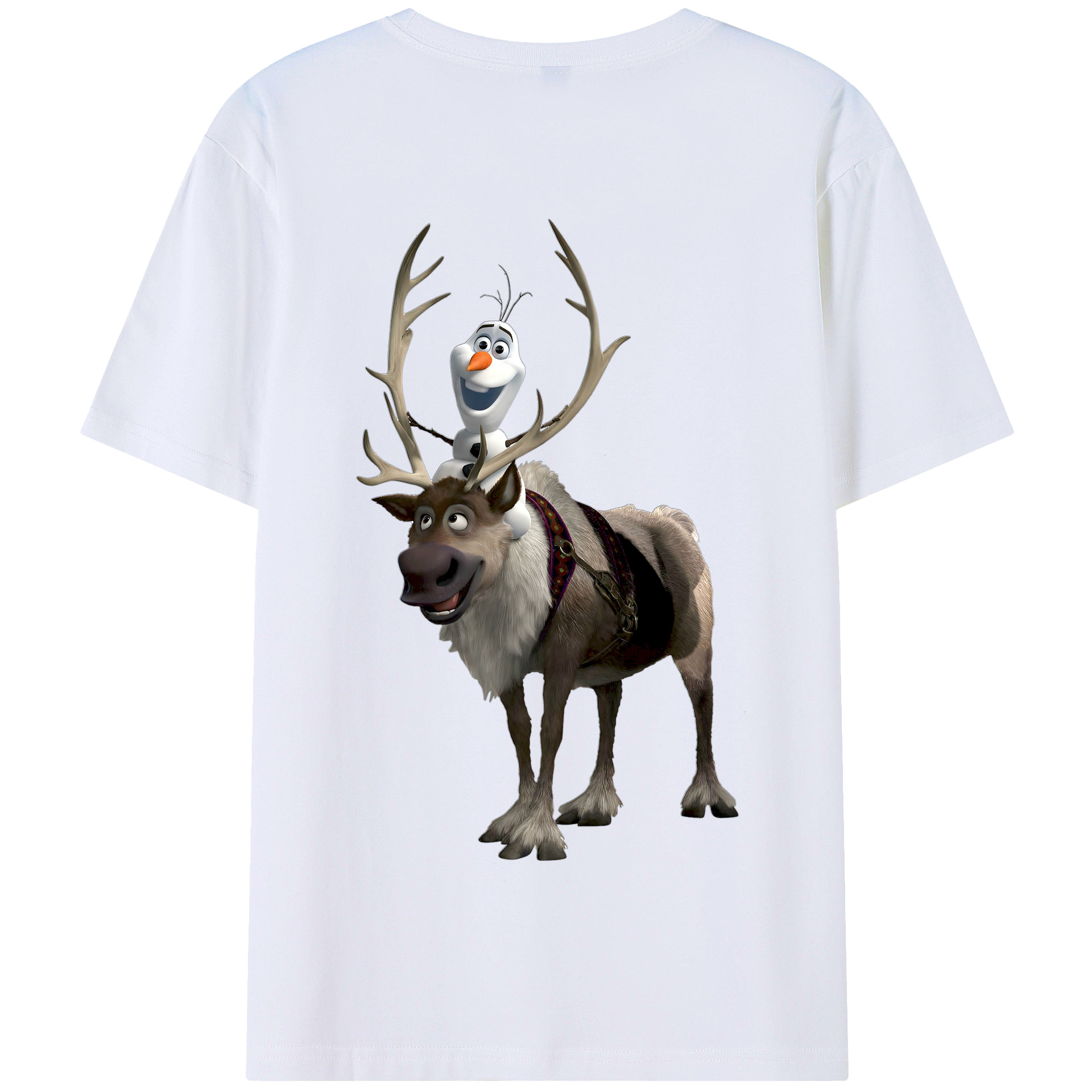 （画像用） アナと雪の女王 アンナ エルサ Frozen Anna Elsa 綿100％半袖Tシャツ（背面プリント）