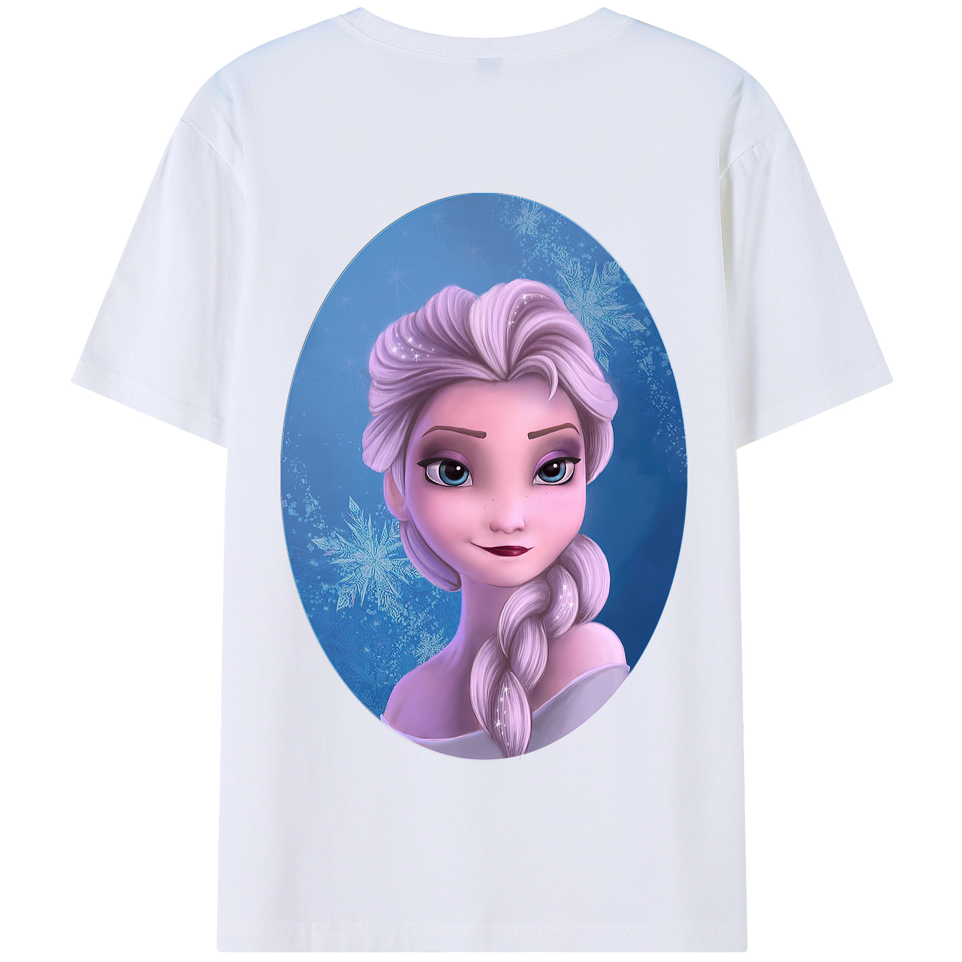 （画像用） アナと雪の女王 アンナ エルサ Frozen Anna Elsa 綿100％半袖Tシャツ（背面プリント）