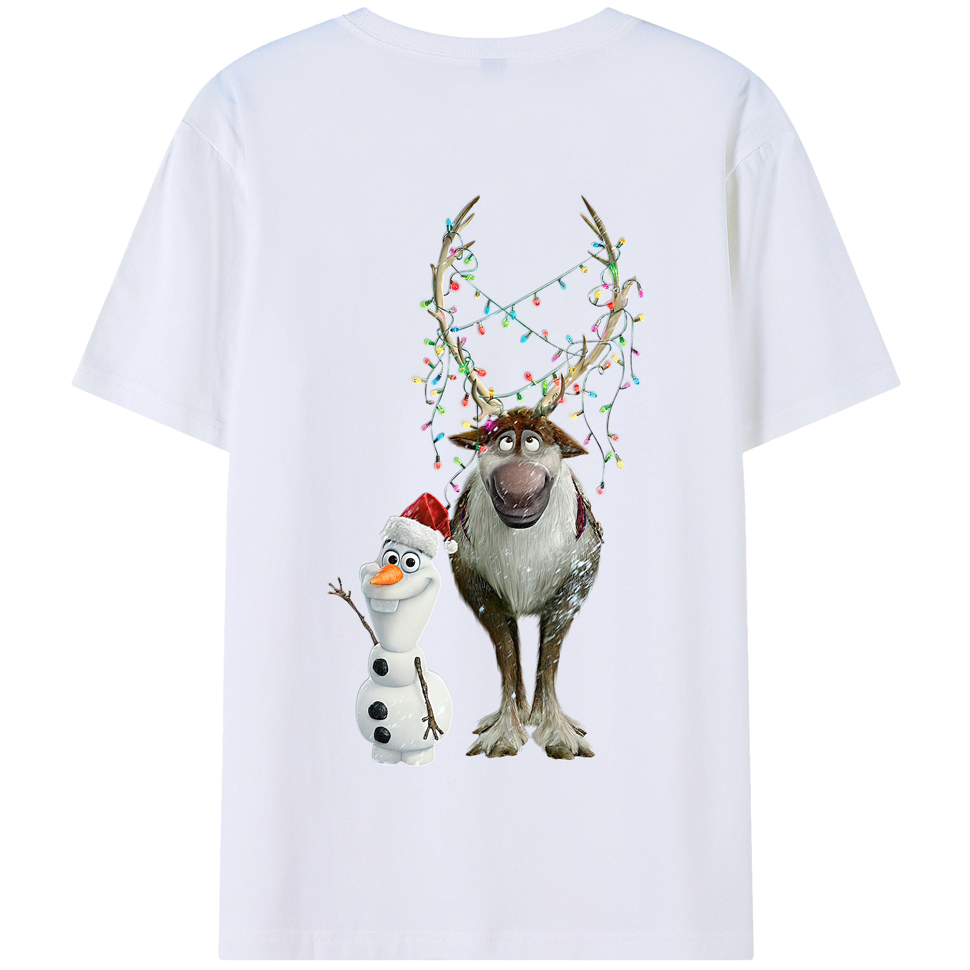 （画像用） アナと雪の女王 アンナ エルサ Frozen Anna Elsa 綿100％半袖Tシャツ（背面プリント）