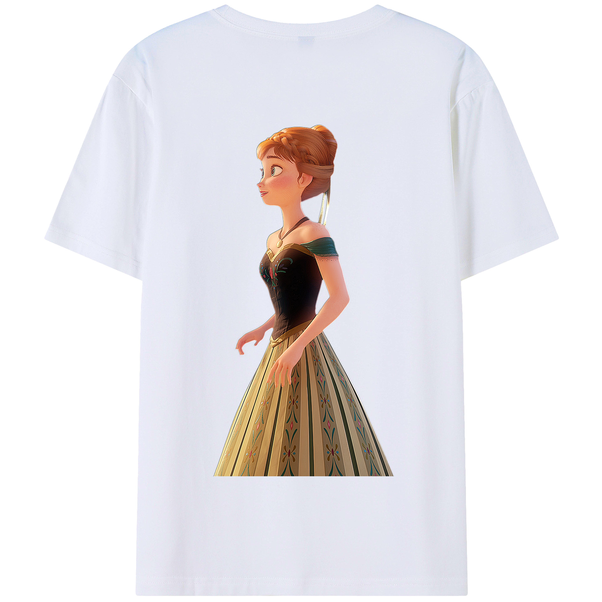 （画像用） アナと雪の女王 アンナ エルサ Frozen Anna Elsa 綿100％半袖Tシャツ（背面プリント）