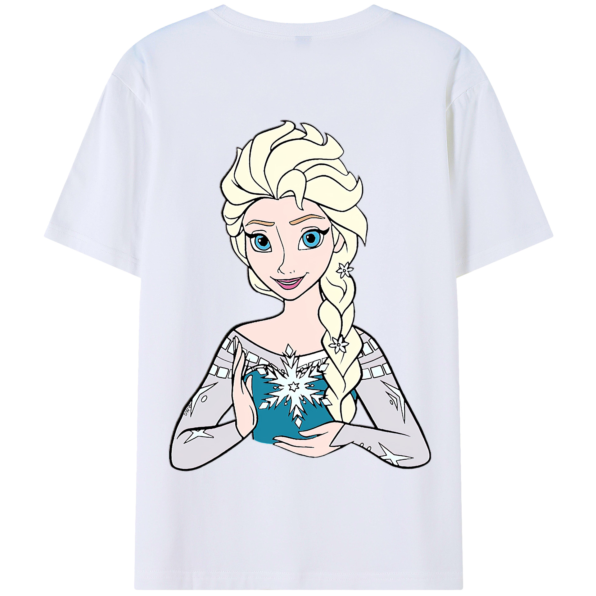 （画像用） アナと雪の女王 アンナ エルサ Frozen Anna Elsa 綿100％半袖Tシャツ（背面プリント）