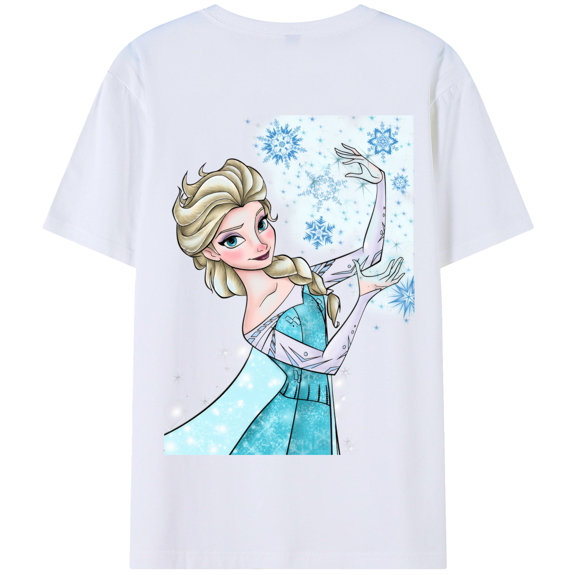 （画像用） アナと雪の女王 アンナ エルサ Frozen Anna Elsa 綿100％半袖Tシャツ（背面プリント）