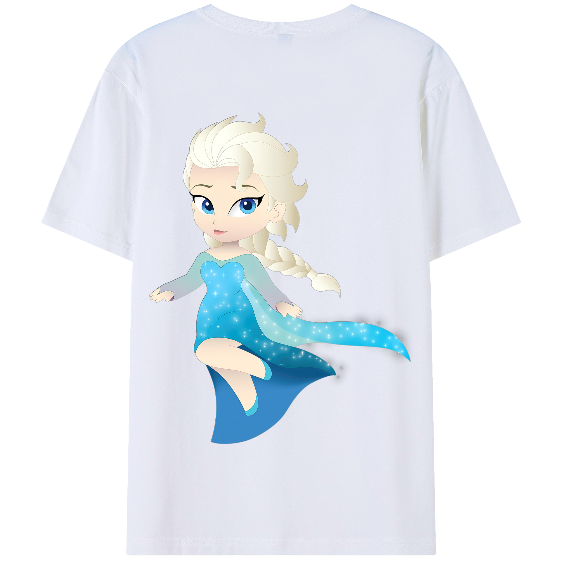 （画像用） アナと雪の女王 アンナ エルサ Frozen Anna Elsa 綿100％半袖Tシャツ（背面プリント）