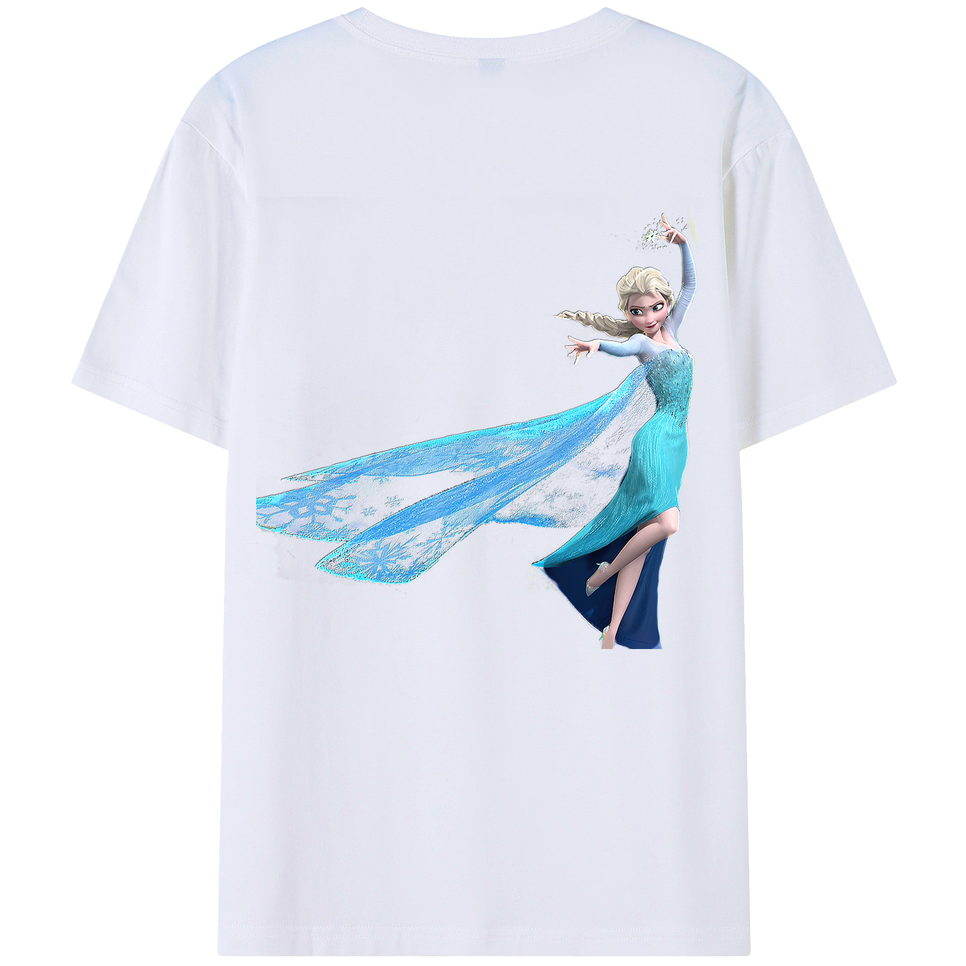 （画像用） アナと雪の女王 アンナ エルサ Frozen Anna Elsa 綿100％半袖Tシャツ（背面プリント）