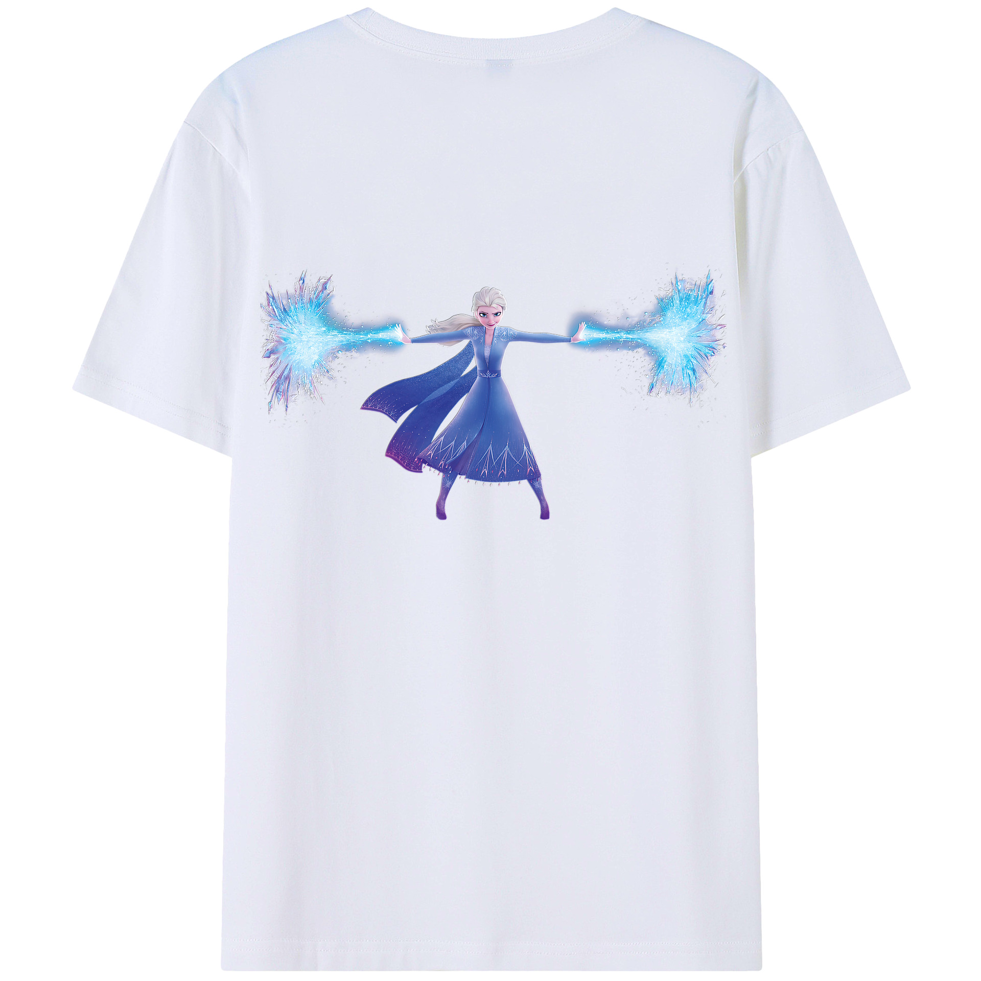 （画像用） アナと雪の女王 アンナ エルサ Frozen Anna Elsa 綿100％半袖Tシャツ（背面プリント）