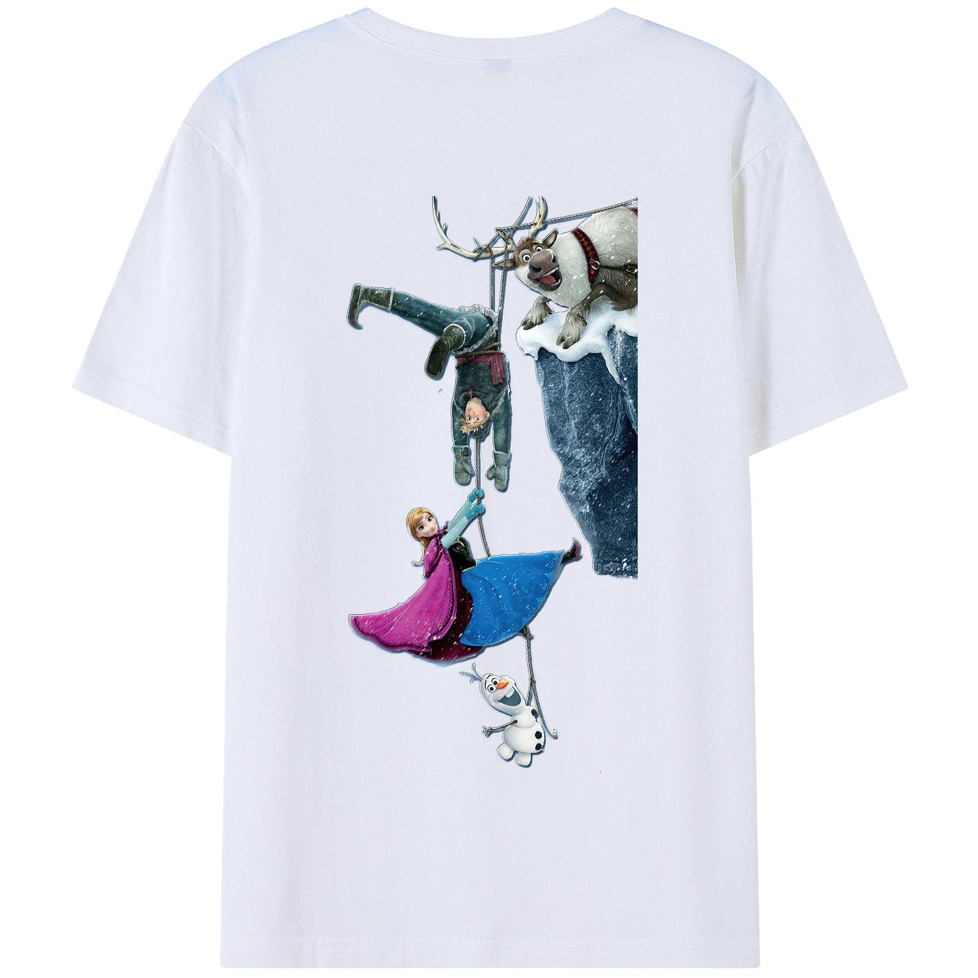 （画像用） アナと雪の女王 アンナ エルサ Frozen Anna Elsa 綿100％半袖Tシャツ（背面プリント）