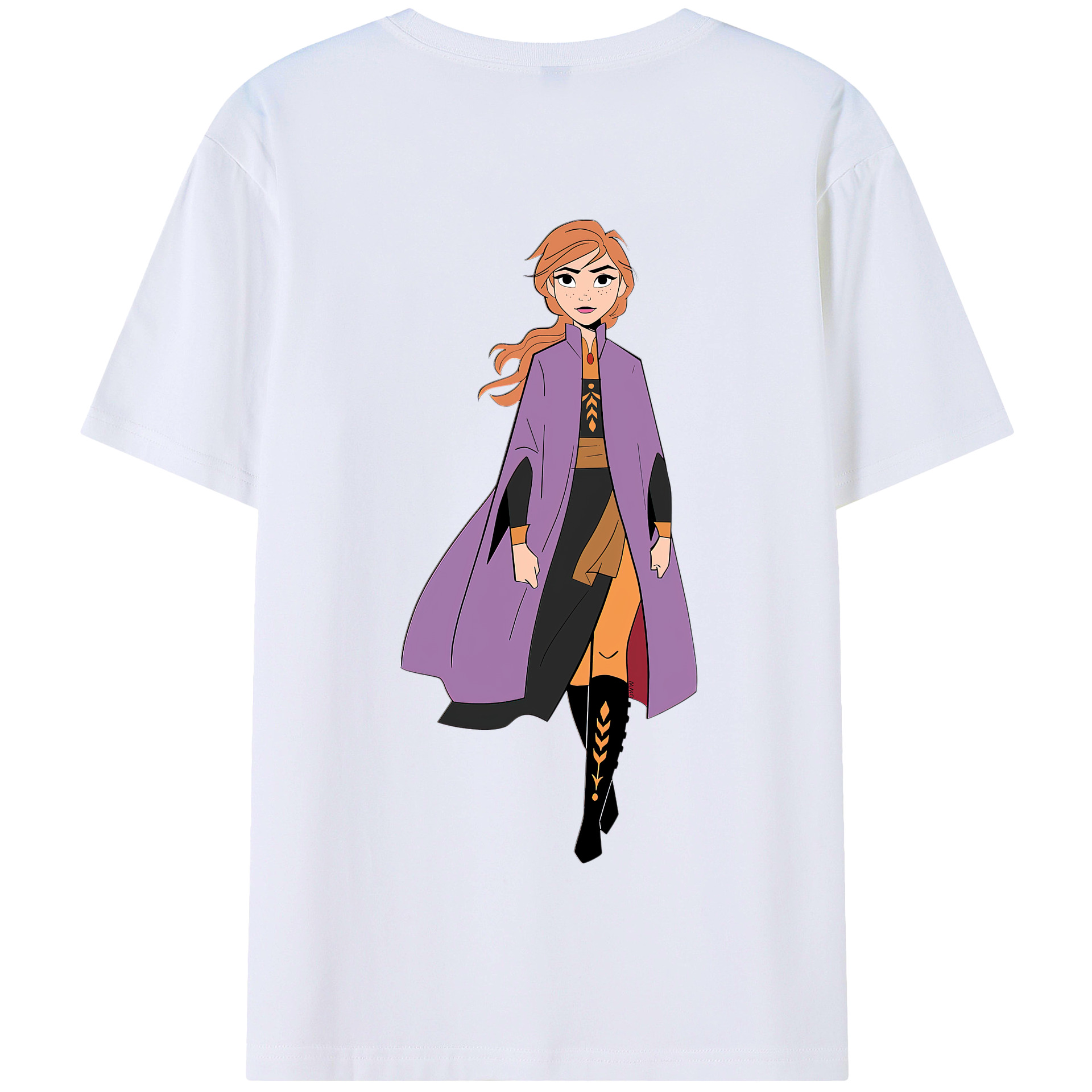 （画像用） アナと雪の女王 アンナ エルサ Frozen Anna Elsa 綿100％半袖Tシャツ（背面プリント）