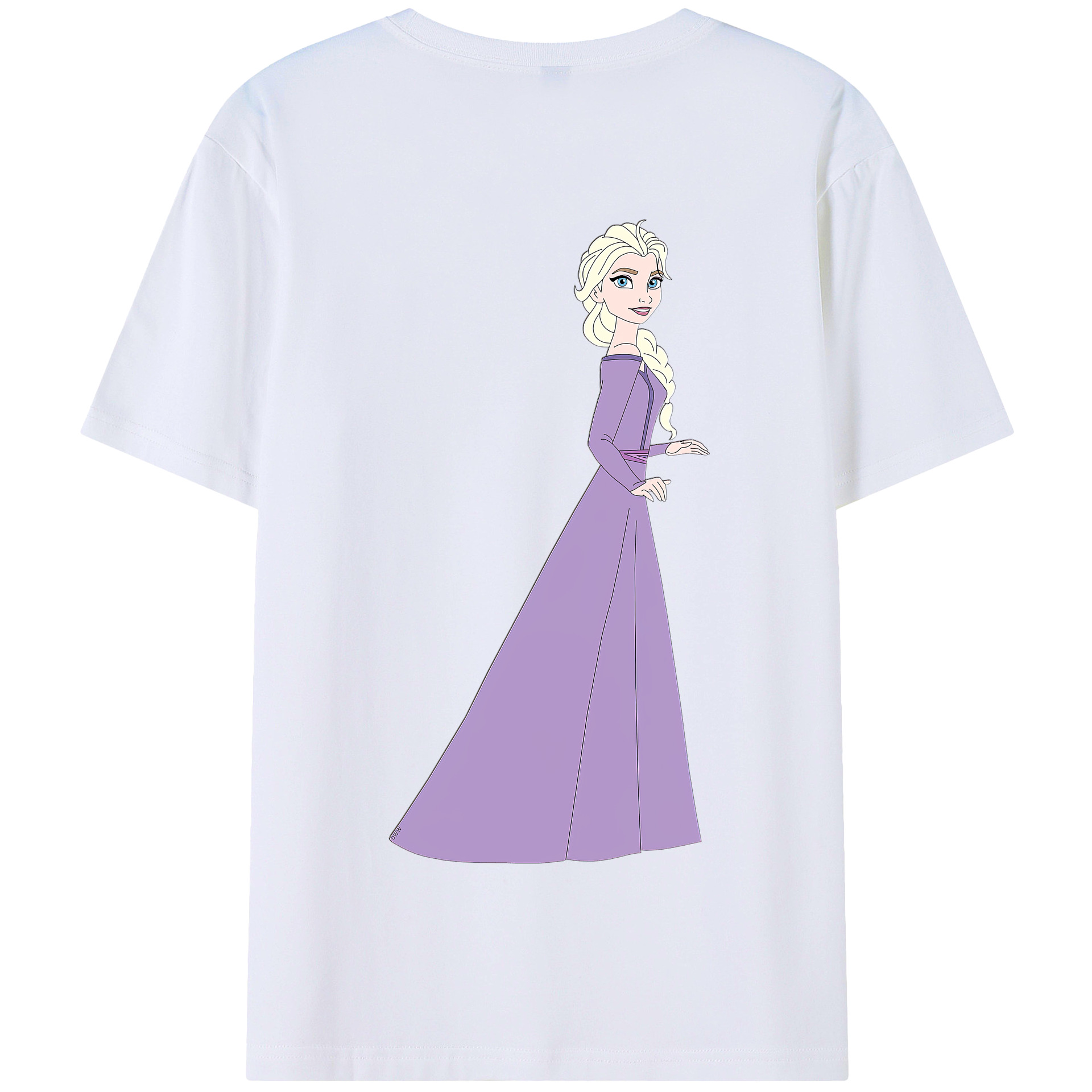 （画像用） アナと雪の女王 アンナ エルサ Frozen Anna Elsa 綿100％半袖Tシャツ（背面プリント）
