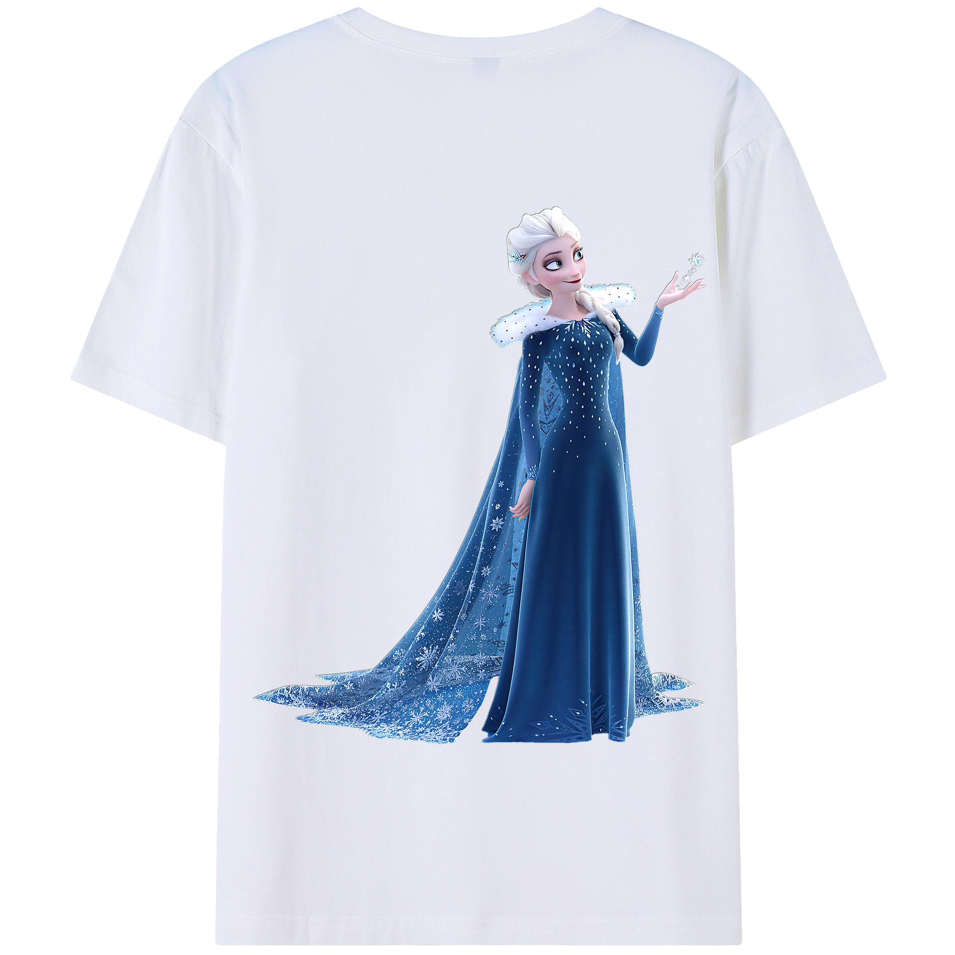 （画像用） アナと雪の女王 アンナ エルサ Frozen Anna Elsa 綿100％半袖Tシャツ（背面プリント）