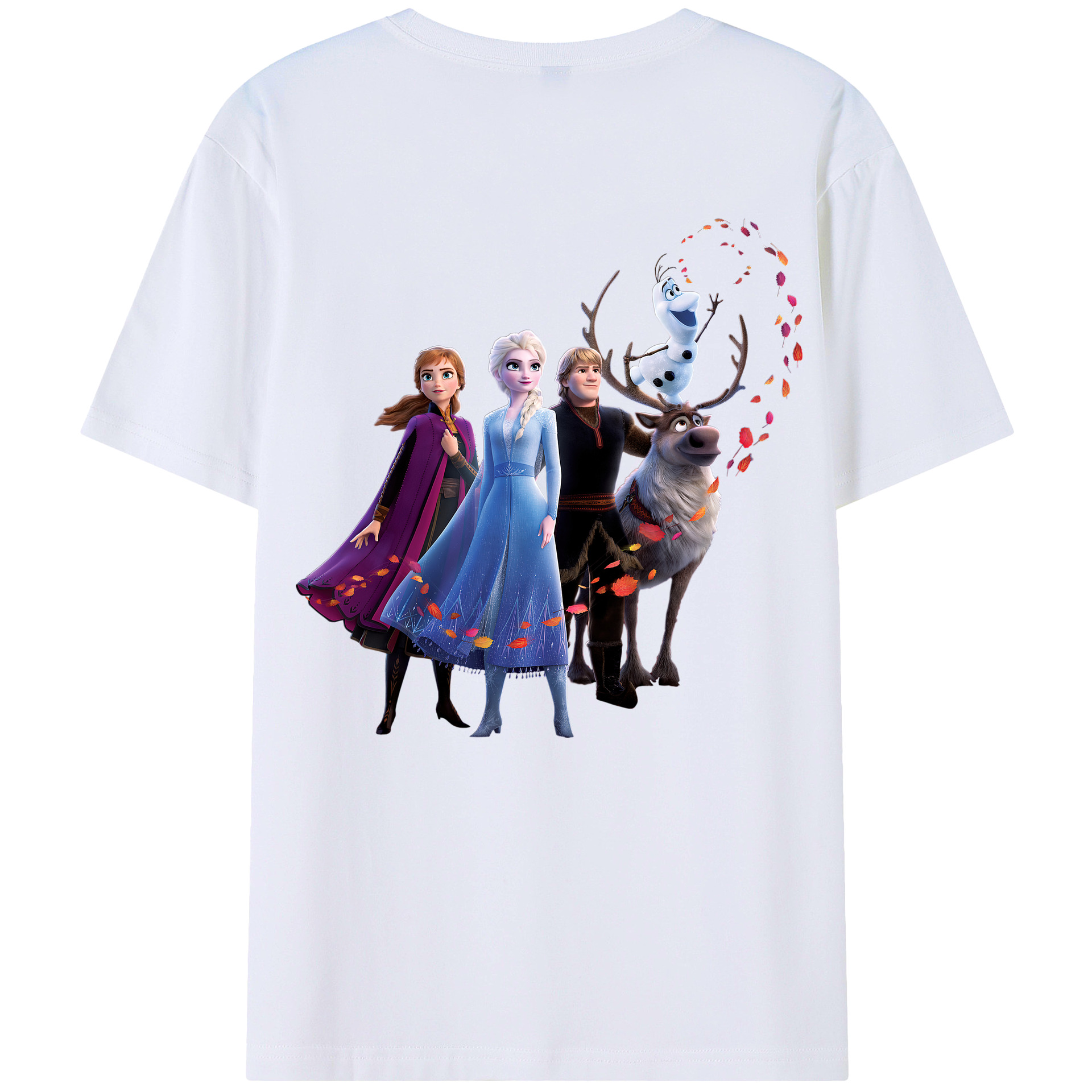 （画像用） アナと雪の女王 アンナ エルサ Frozen Anna Elsa 綿100％半袖Tシャツ（背面プリント）