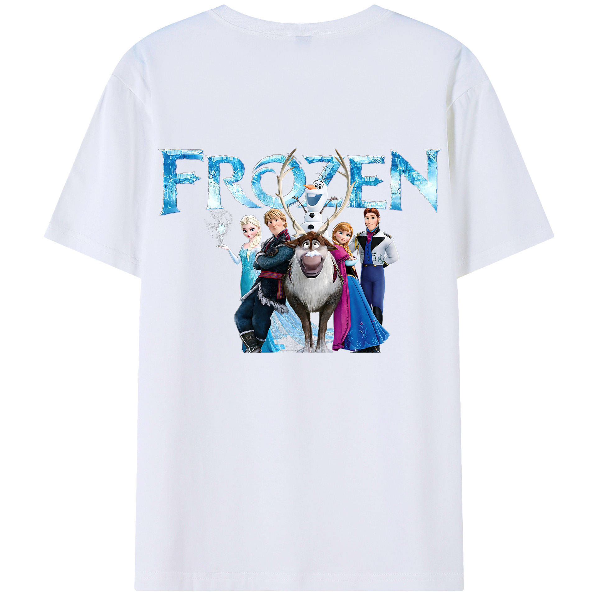 （画像用） アナと雪の女王 アンナ エルサ Frozen Anna Elsa 綿100％半袖Tシャツ（背面プリント）