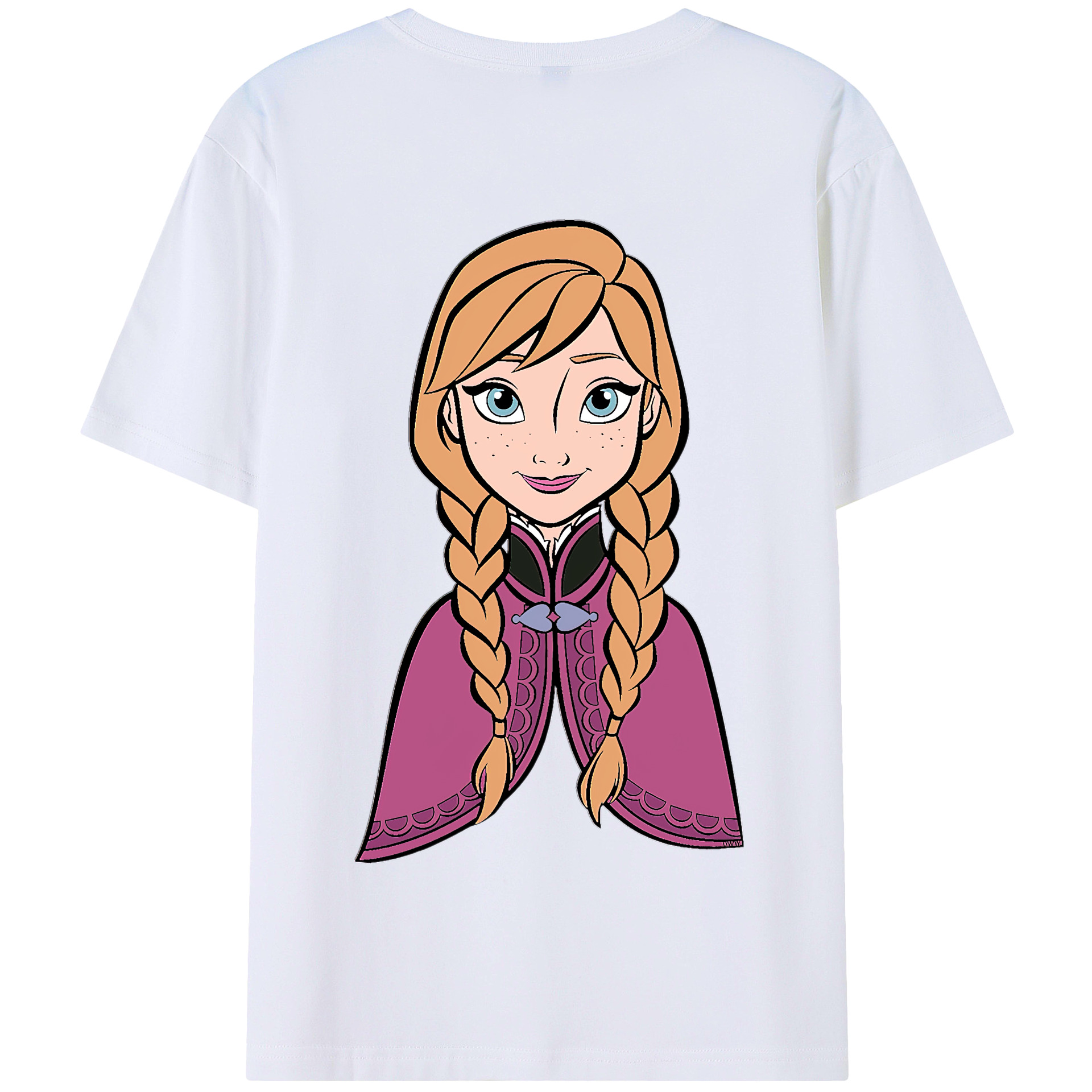 （画像用） アナと雪の女王 アンナ エルサ Frozen Anna Elsa 綿100％半袖Tシャツ（背面プリント）