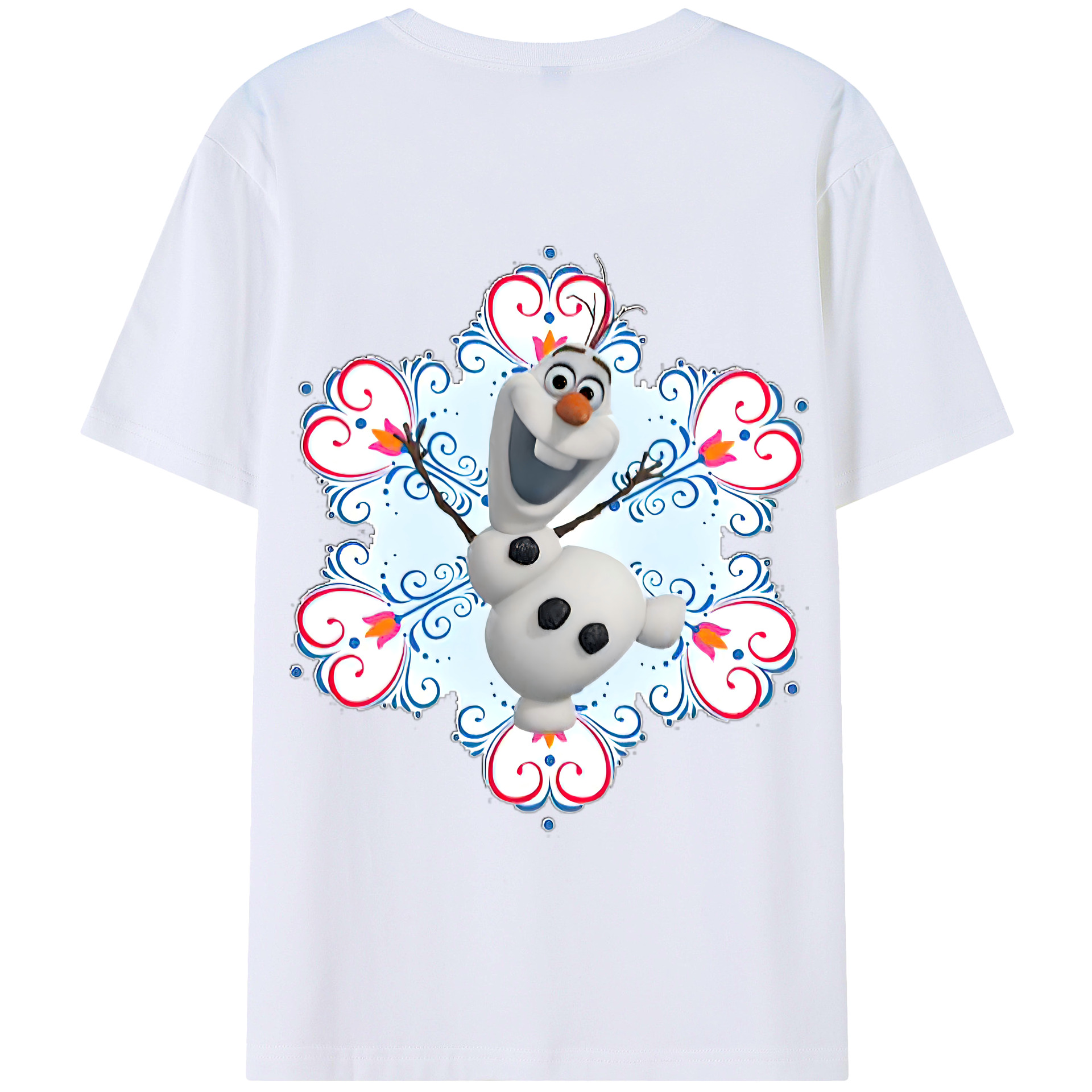 （画像用） アナと雪の女王 アンナ エルサ Frozen Anna Elsa 綿100％半袖Tシャツ（背面プリント）
