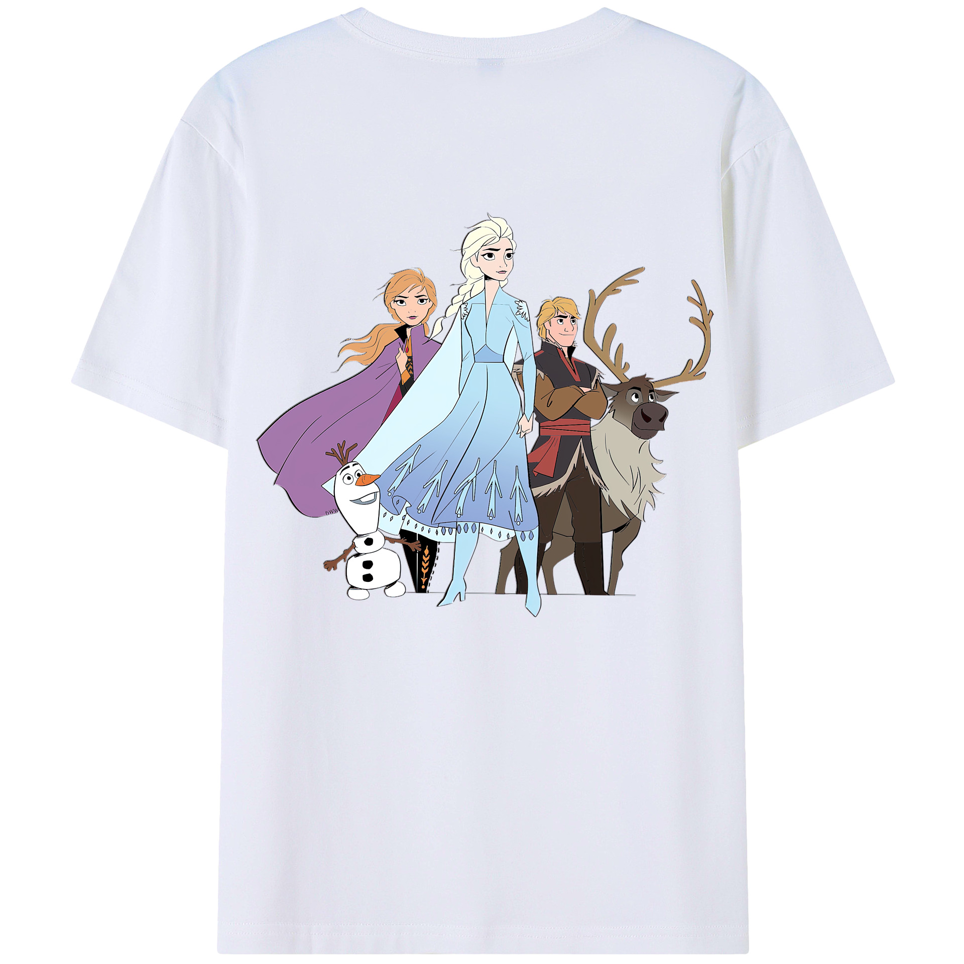 （画像用） アナと雪の女王 アンナ エルサ Frozen Anna Elsa 綿100％半袖Tシャツ（背面プリント）