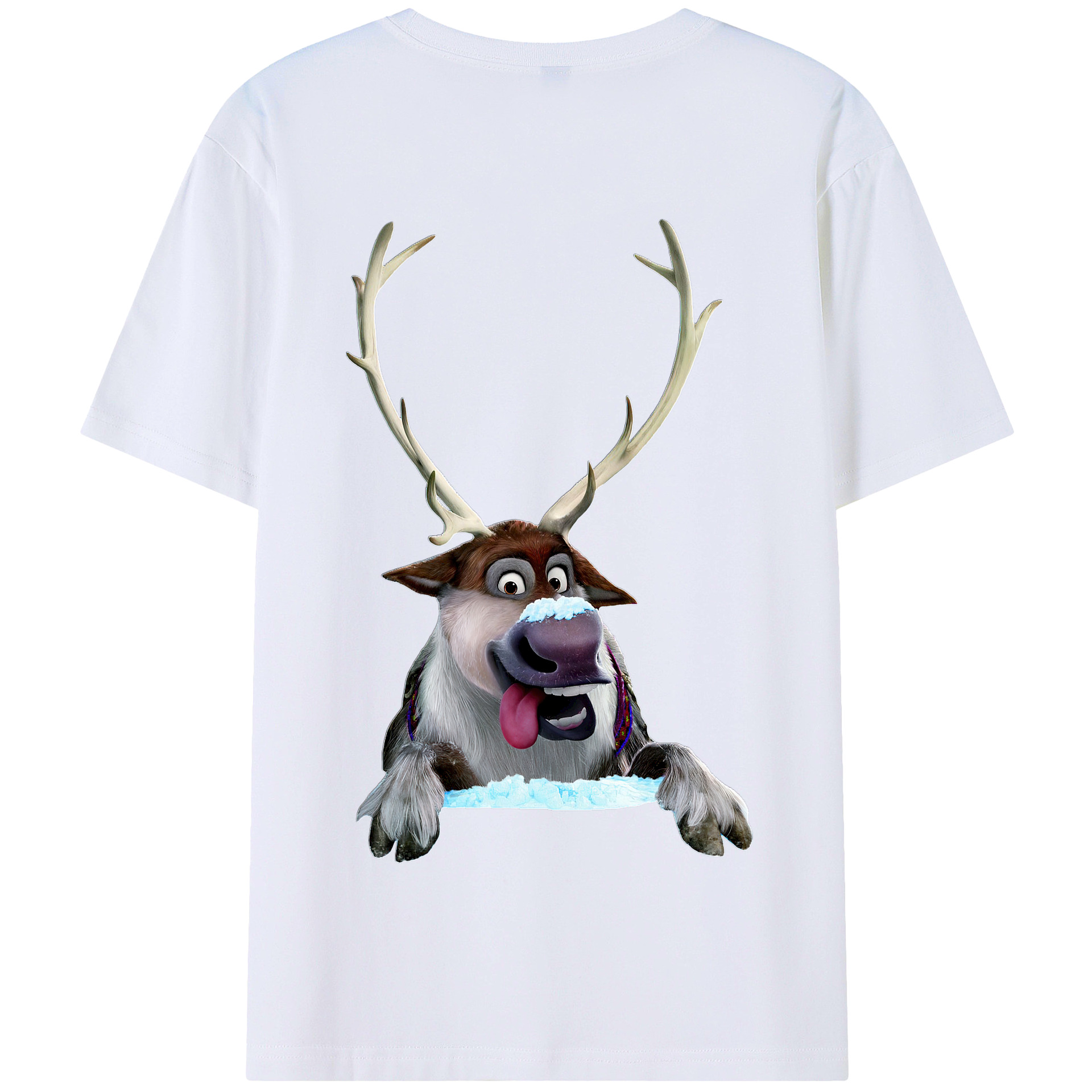 （画像用） アナと雪の女王 アンナ エルサ Frozen Anna Elsa 綿100％半袖Tシャツ（背面プリント）