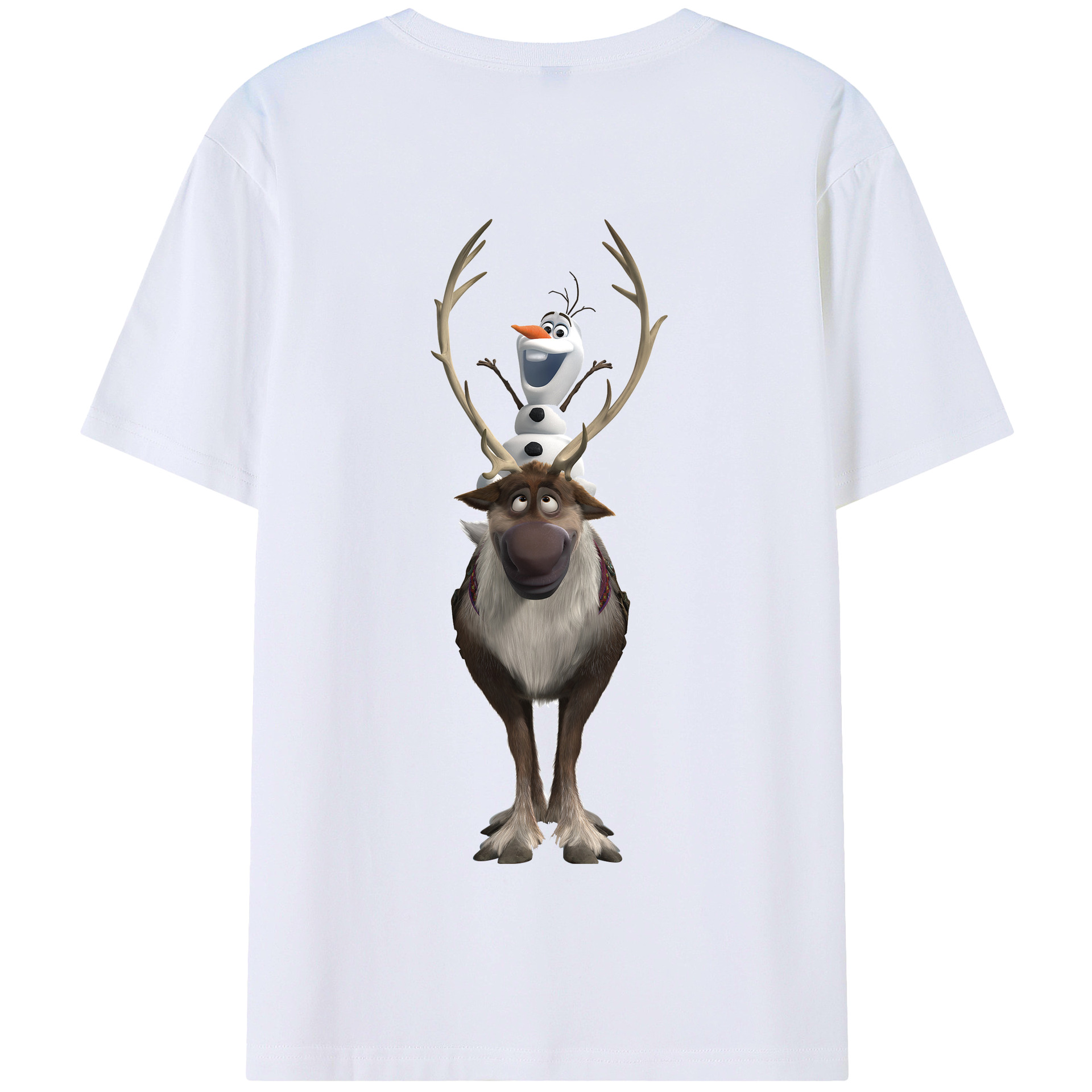 （画像用） アナと雪の女王 アンナ エルサ Frozen Anna Elsa 綿100％半袖Tシャツ（背面プリント）