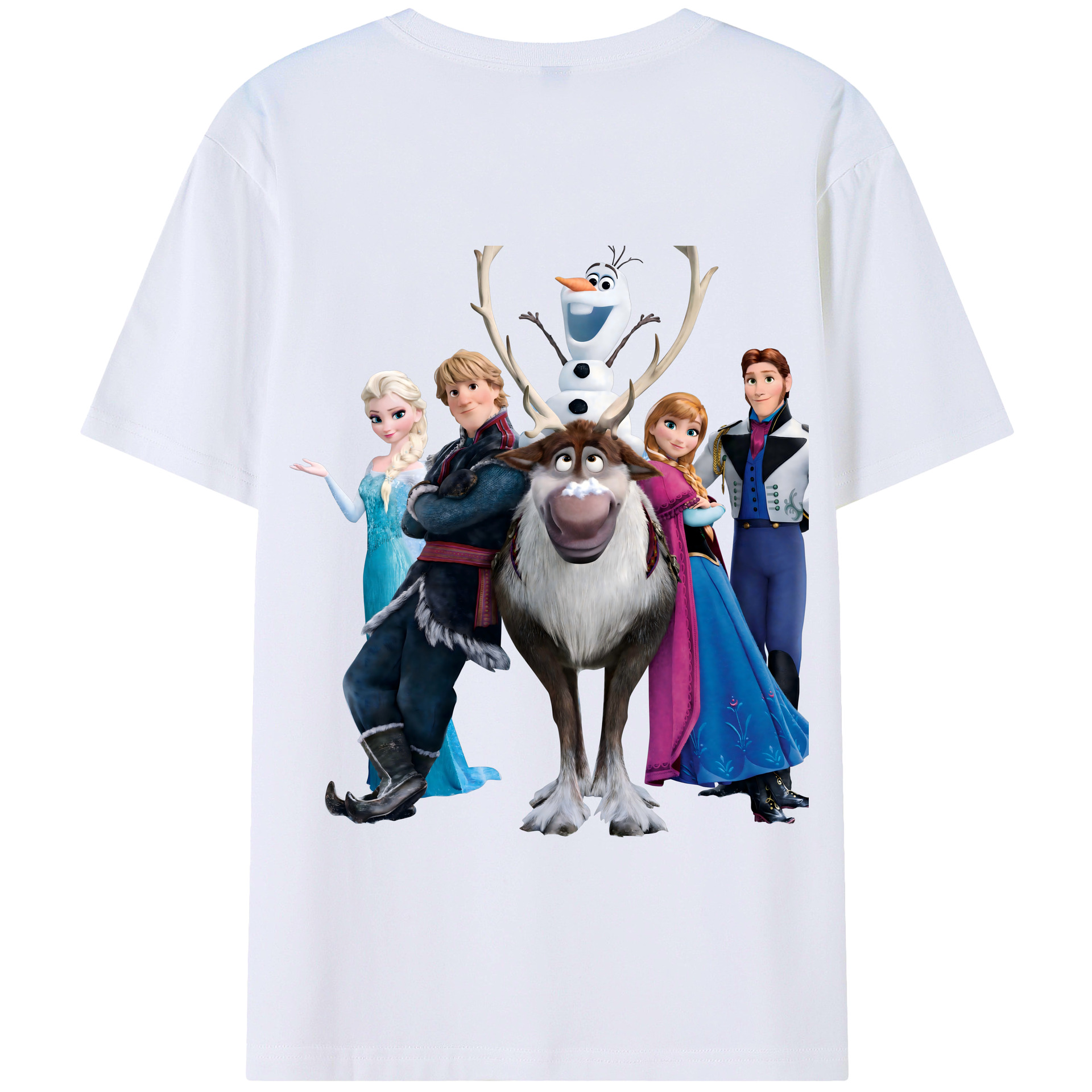 （画像用） アナと雪の女王 アンナ エルサ Frozen Anna Elsa 綿100％半袖Tシャツ（背面プリント）
