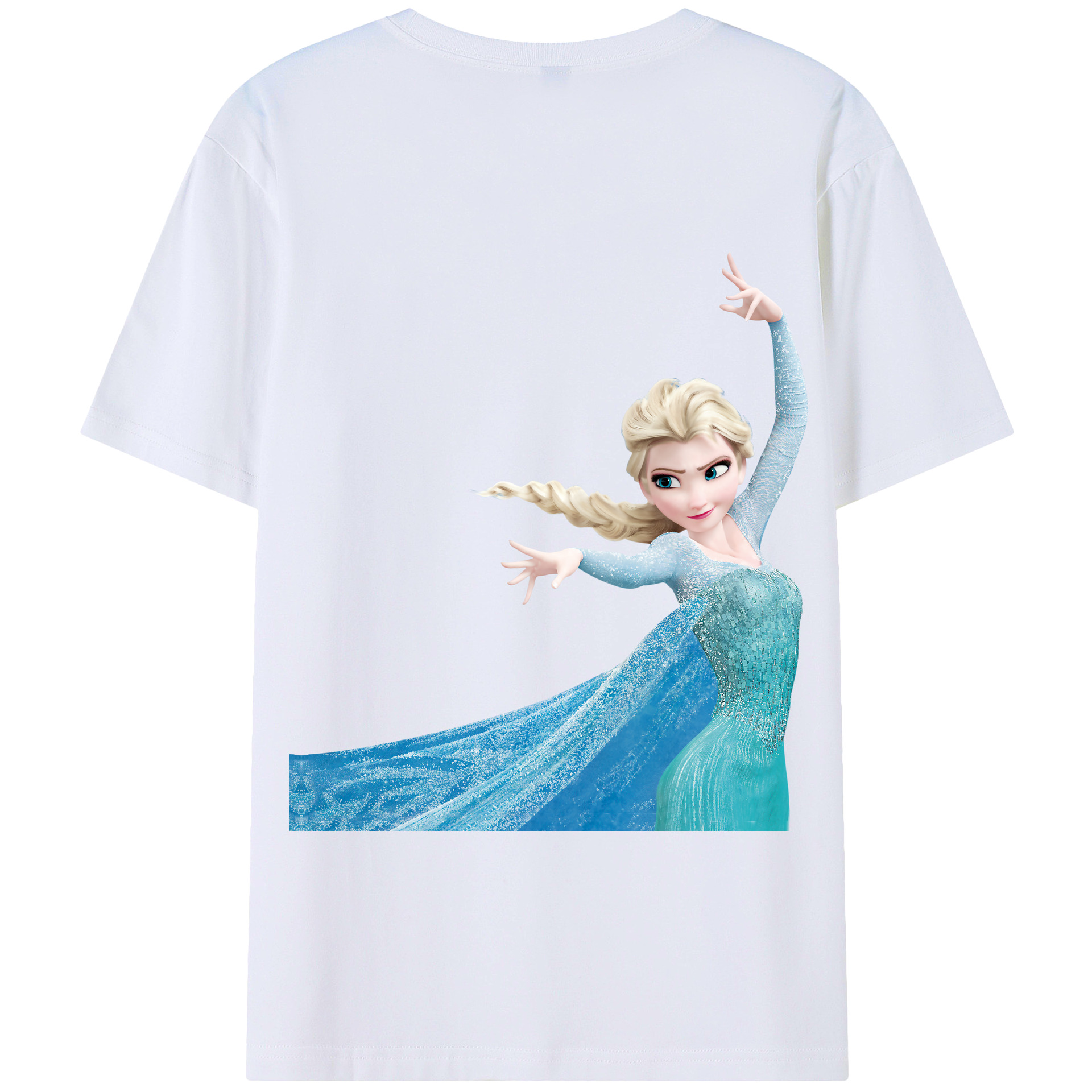 （画像用） アナと雪の女王 アンナ エルサ Frozen Anna Elsa 綿100％半袖Tシャツ（背面プリント）