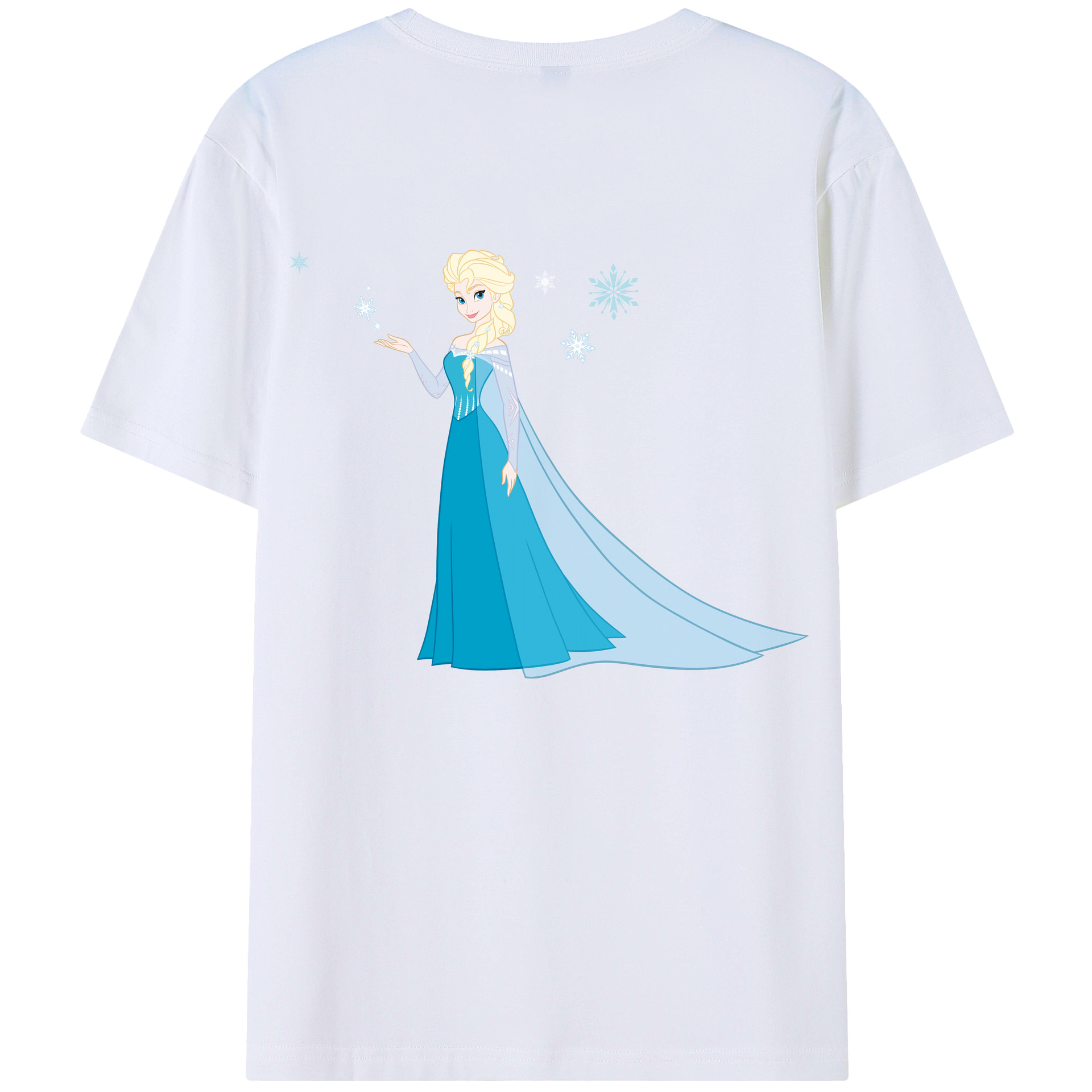 （画像用） アナと雪の女王 アンナ エルサ Frozen Anna Elsa 綿100％半袖Tシャツ（背面プリント）