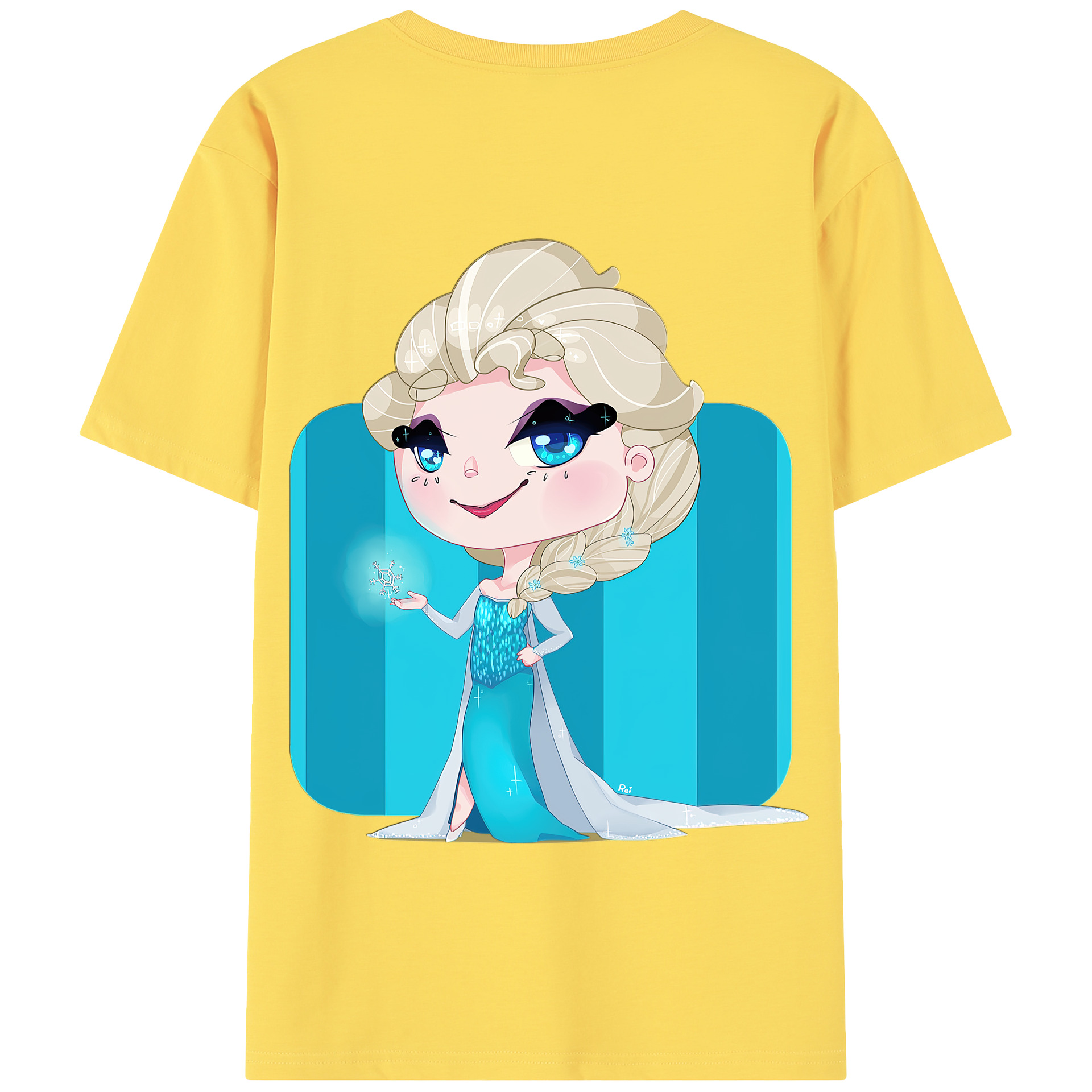 （画像用） アナと雪の女王 アンナ エルサ Frozen Anna Elsa 綿100％半袖Tシャツ（背面プリント）