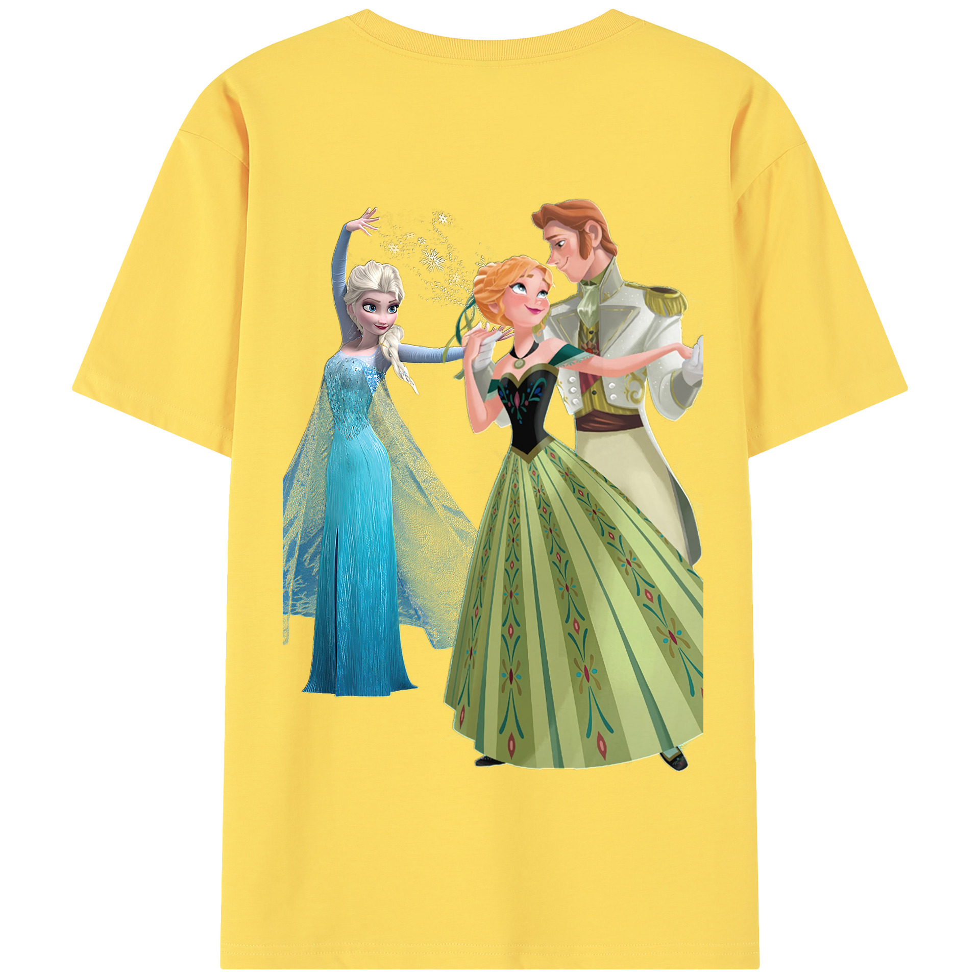 （画像用） アナと雪の女王 アンナ エルサ Frozen Anna Elsa 綿100％半袖Tシャツ（背面プリント）