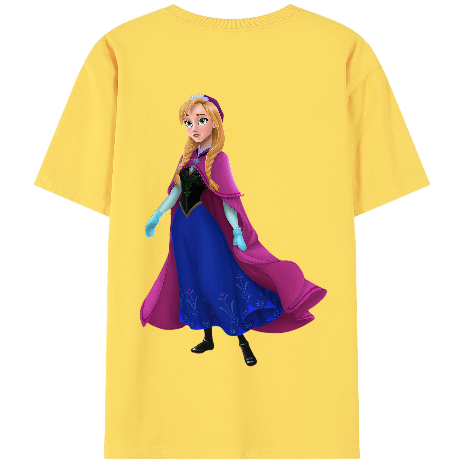 （画像用） アナと雪の女王 アンナ エルサ Frozen Anna Elsa 綿100％半袖Tシャツ（背面プリント）