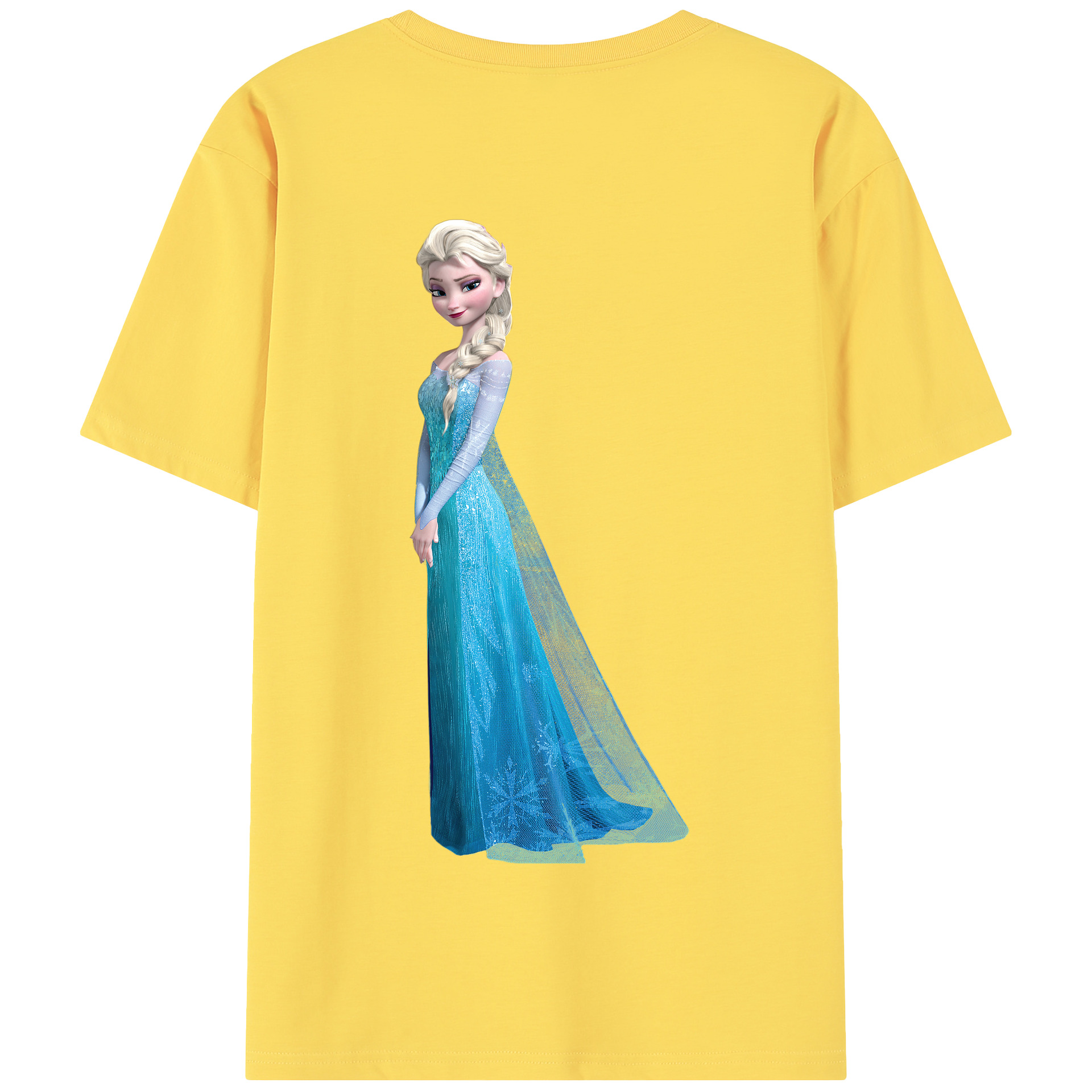 （画像用） アナと雪の女王 アンナ エルサ Frozen Anna Elsa 綿100％半袖Tシャツ（背面プリント）