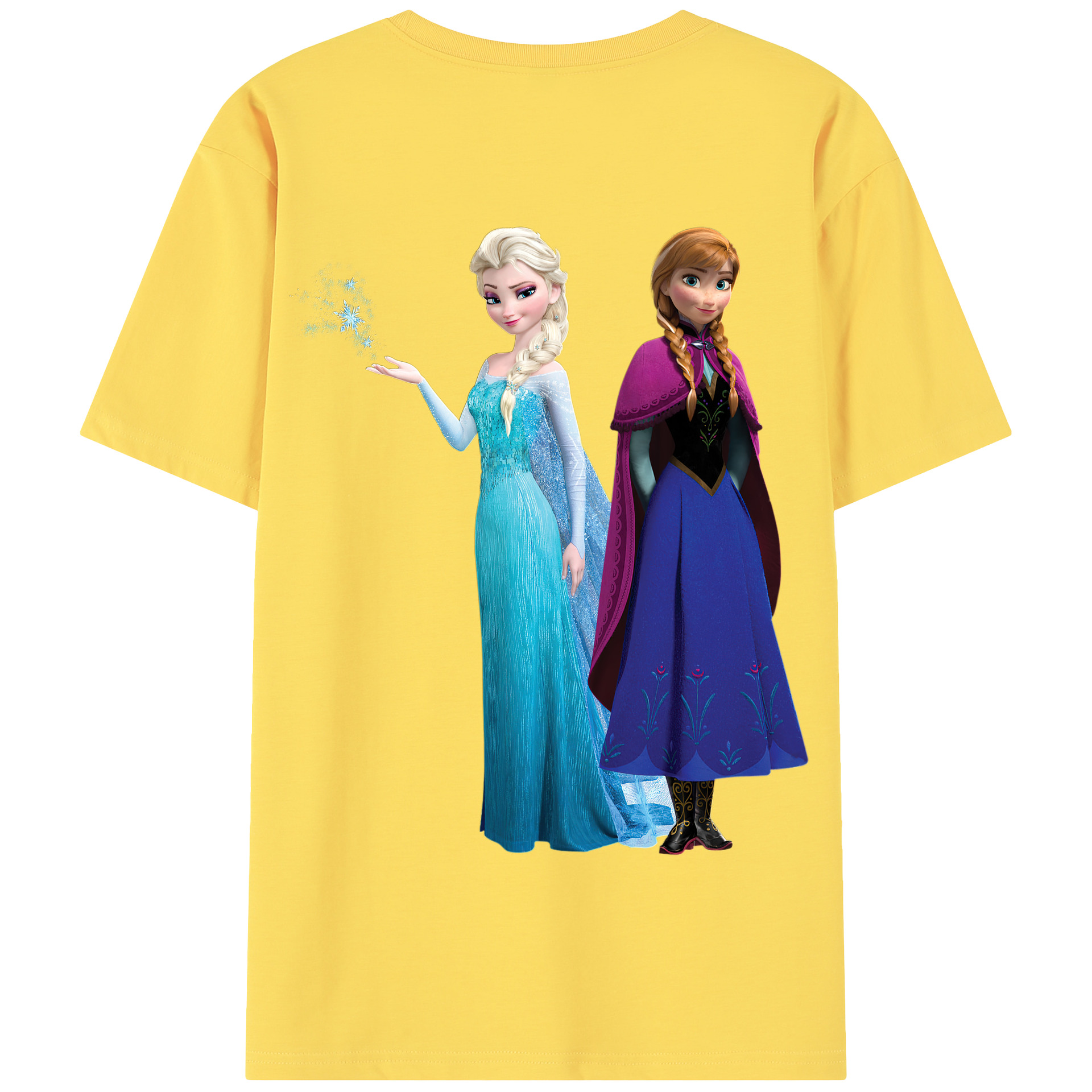 （画像用） アナと雪の女王 アンナ エルサ Frozen Anna Elsa 綿100％半袖Tシャツ（背面プリント）