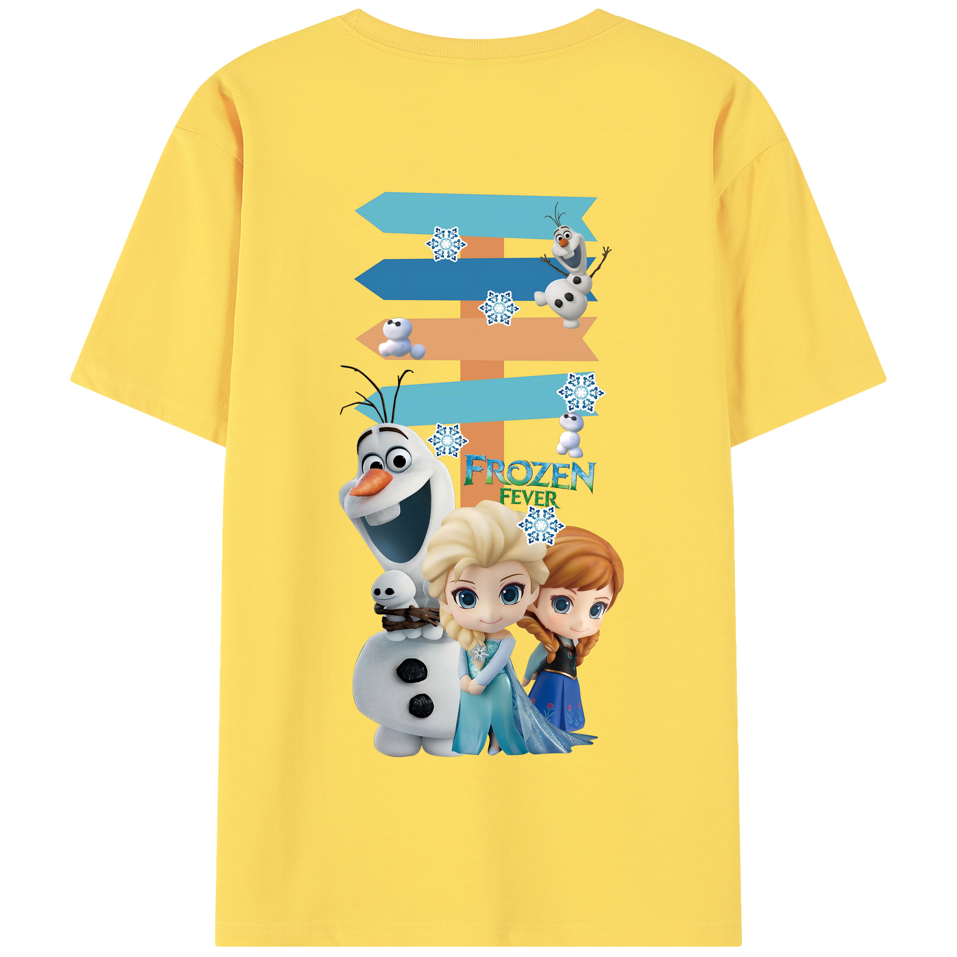 （画像用） アナと雪の女王 アンナ エルサ Frozen Anna Elsa 綿100％半袖Tシャツ（背面プリント）
