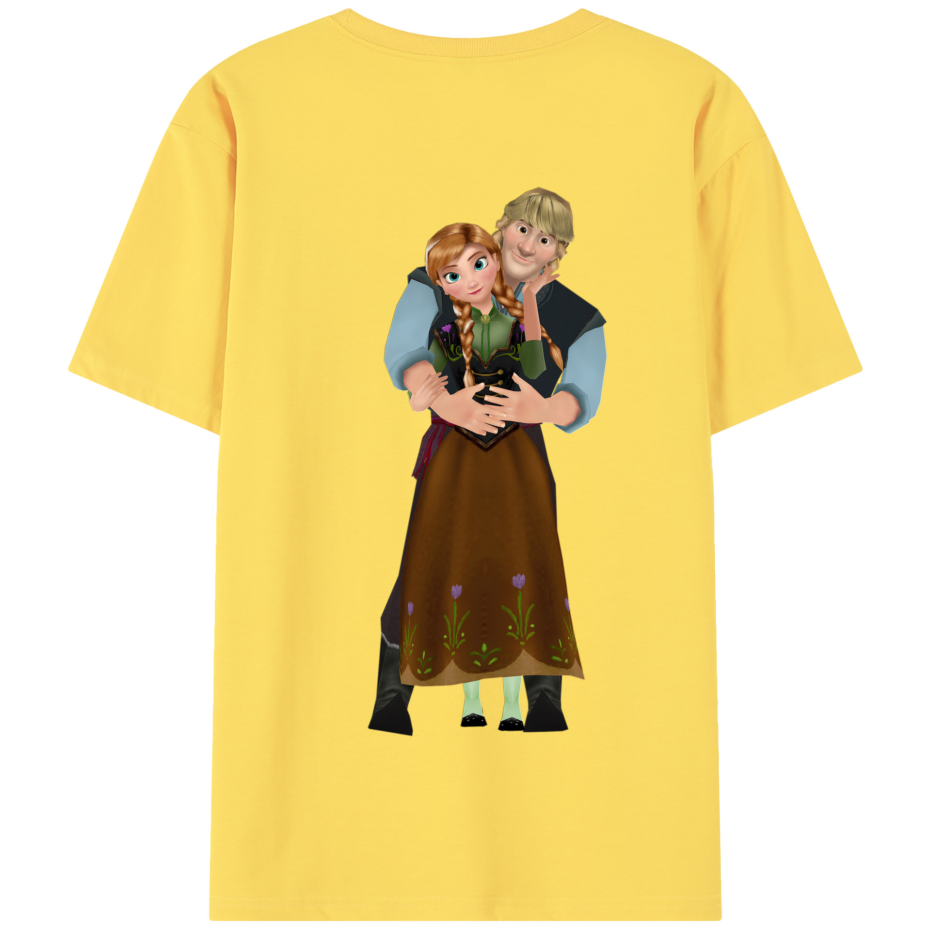 （画像用） アナと雪の女王 アンナ エルサ Frozen Anna Elsa 綿100％半袖Tシャツ（背面プリント）