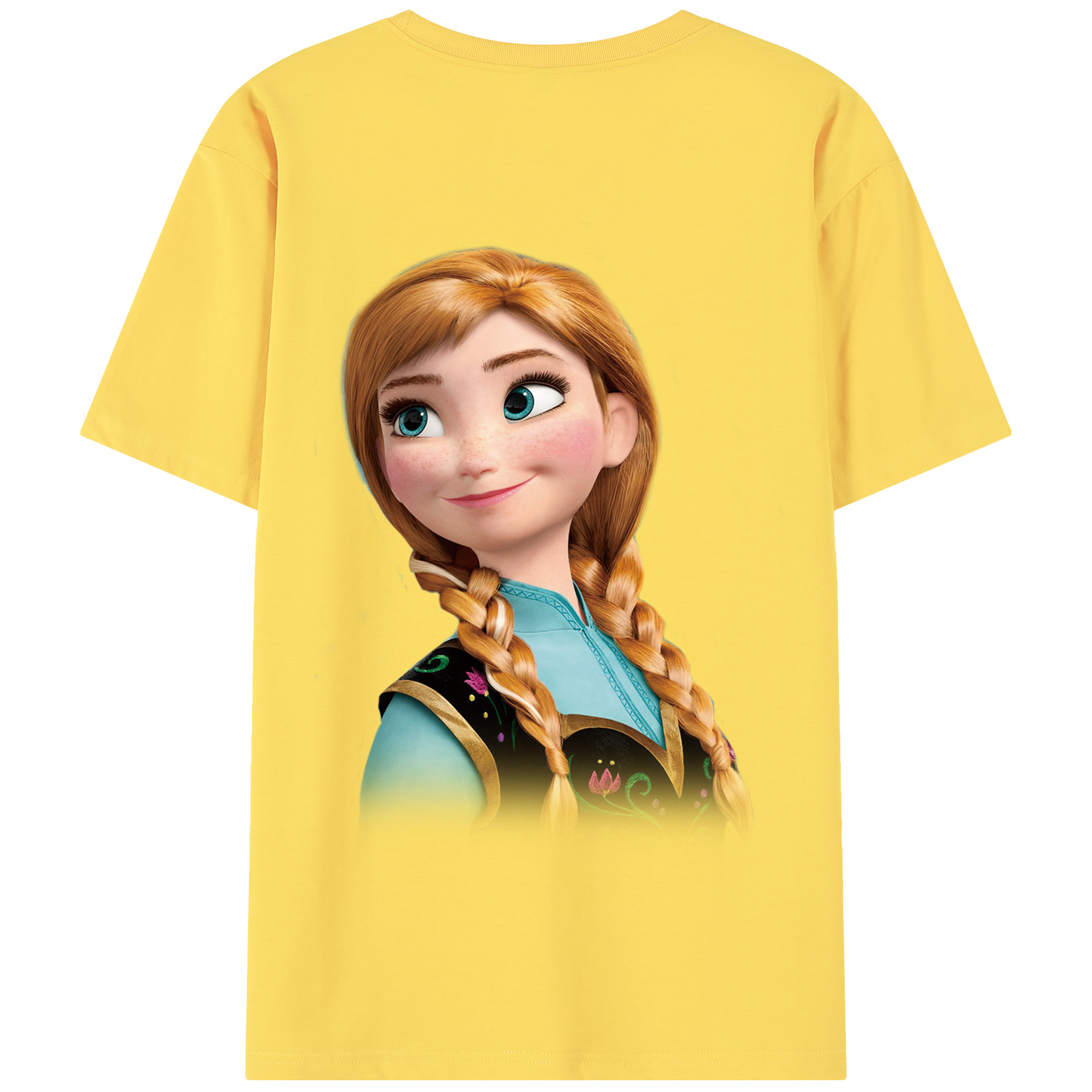 （画像用） アナと雪の女王 アンナ エルサ Frozen Anna Elsa 綿100％半袖Tシャツ（背面プリント）